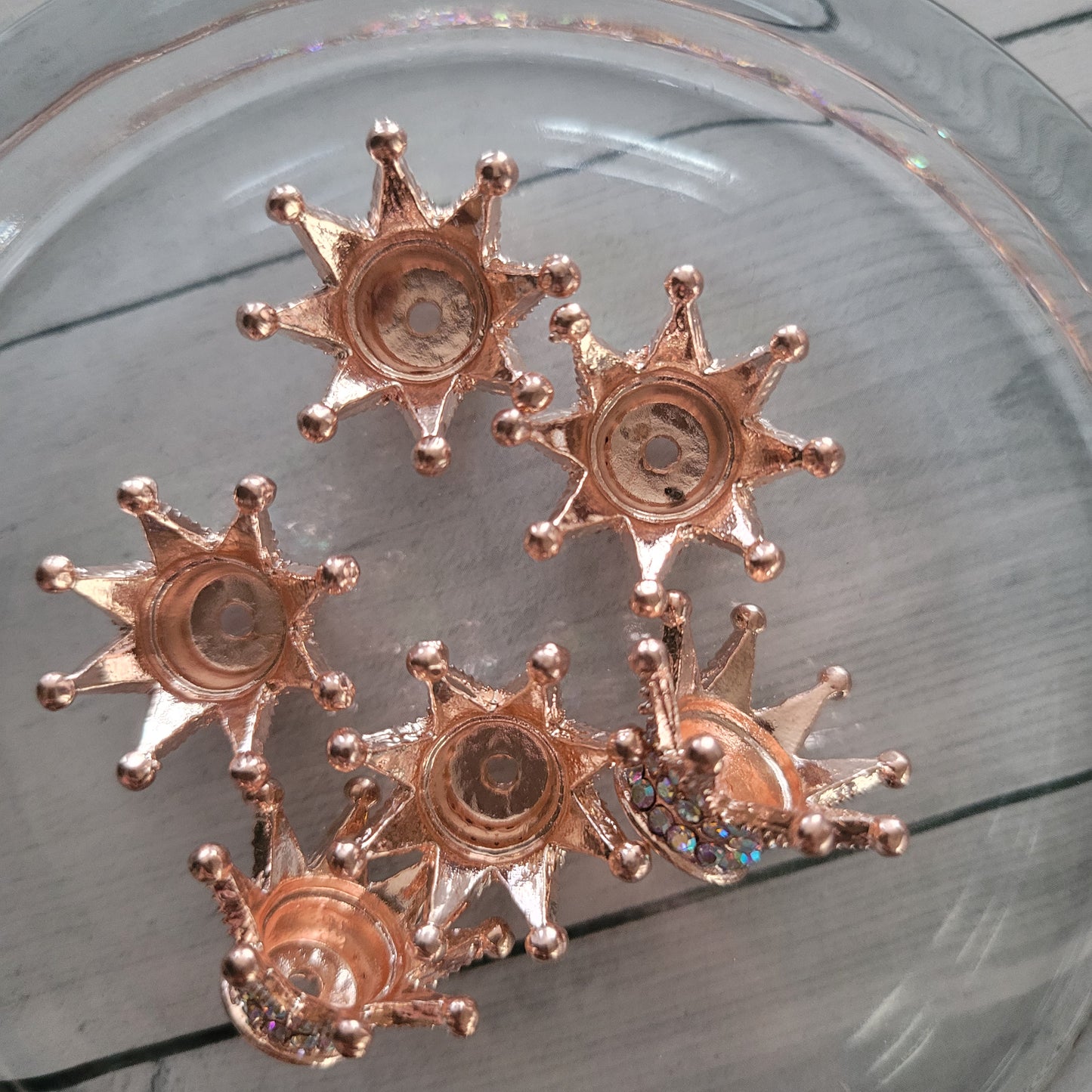 Crowns- large metal rose gold crowns 10pcs