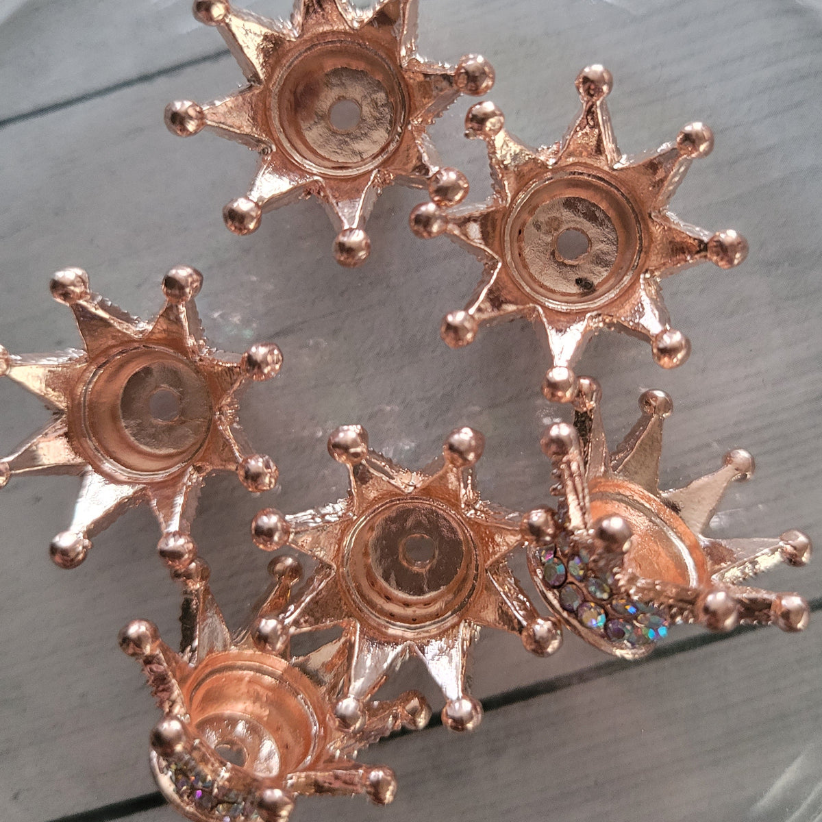 Crowns- large metal rose gold crowns 10pcs