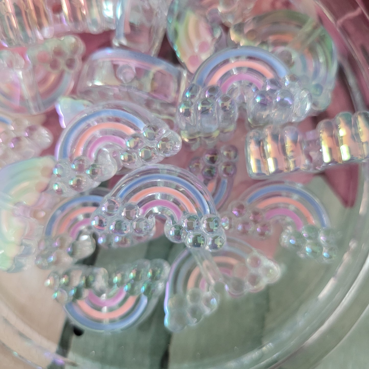 Acrylic rainbow shaped beads- 20pcs
