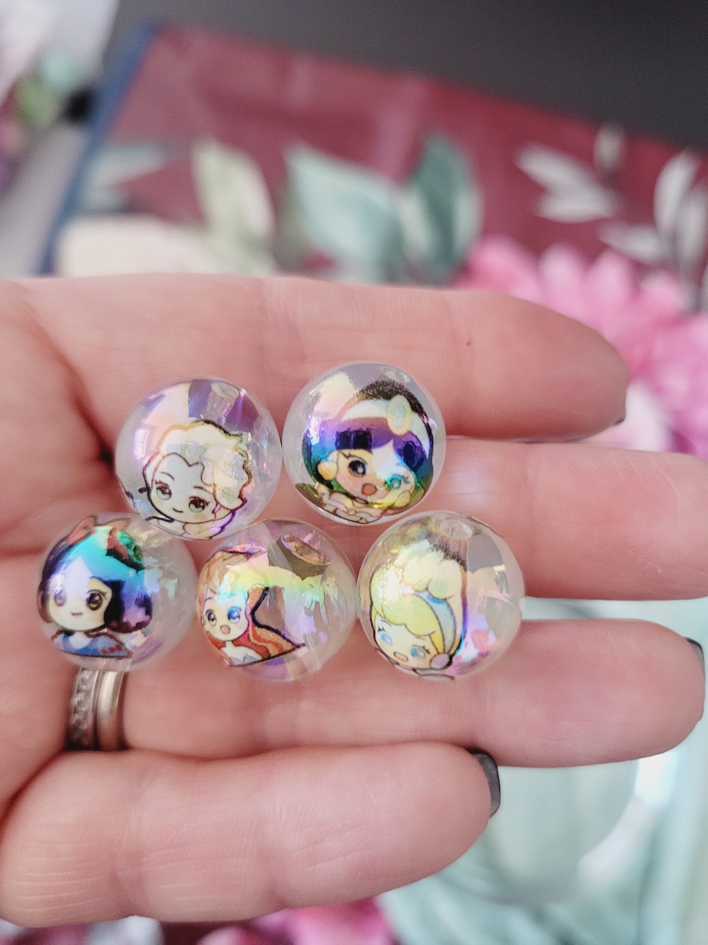 16mm clear acrylic princess beads- 20pcs