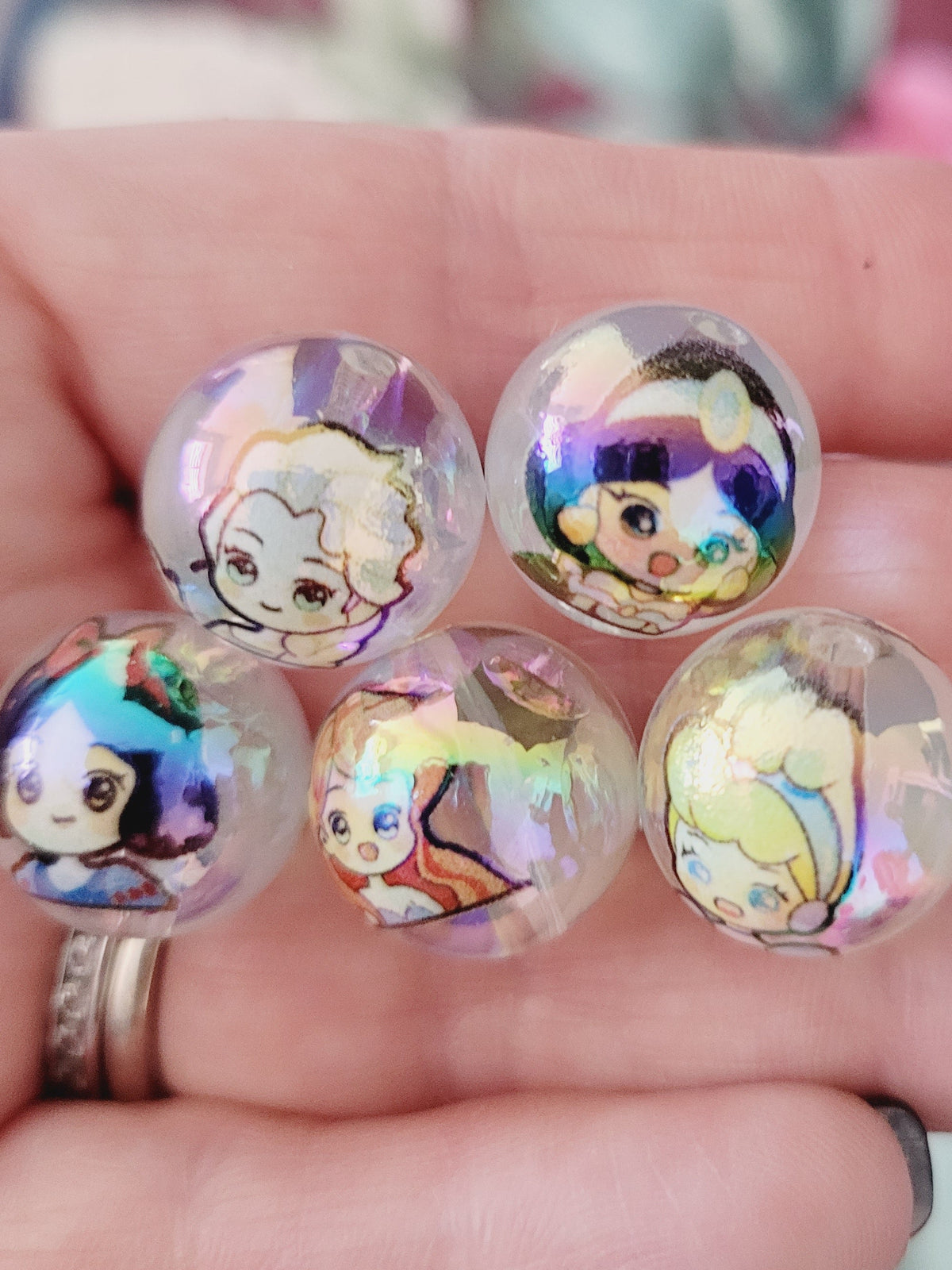 16mm clear acrylic princess beads- 20pcs