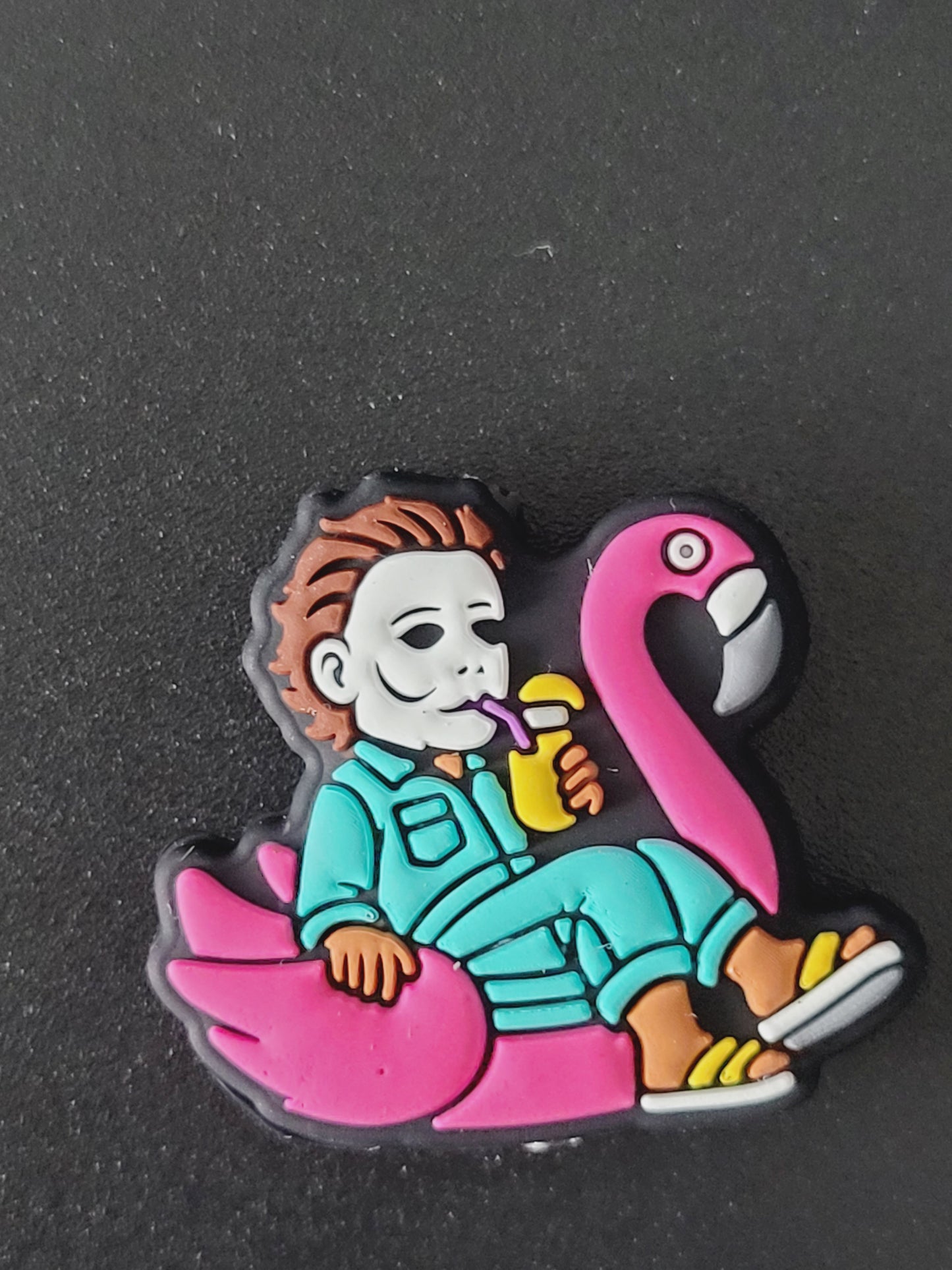 Focal halloween horror on pool floaties