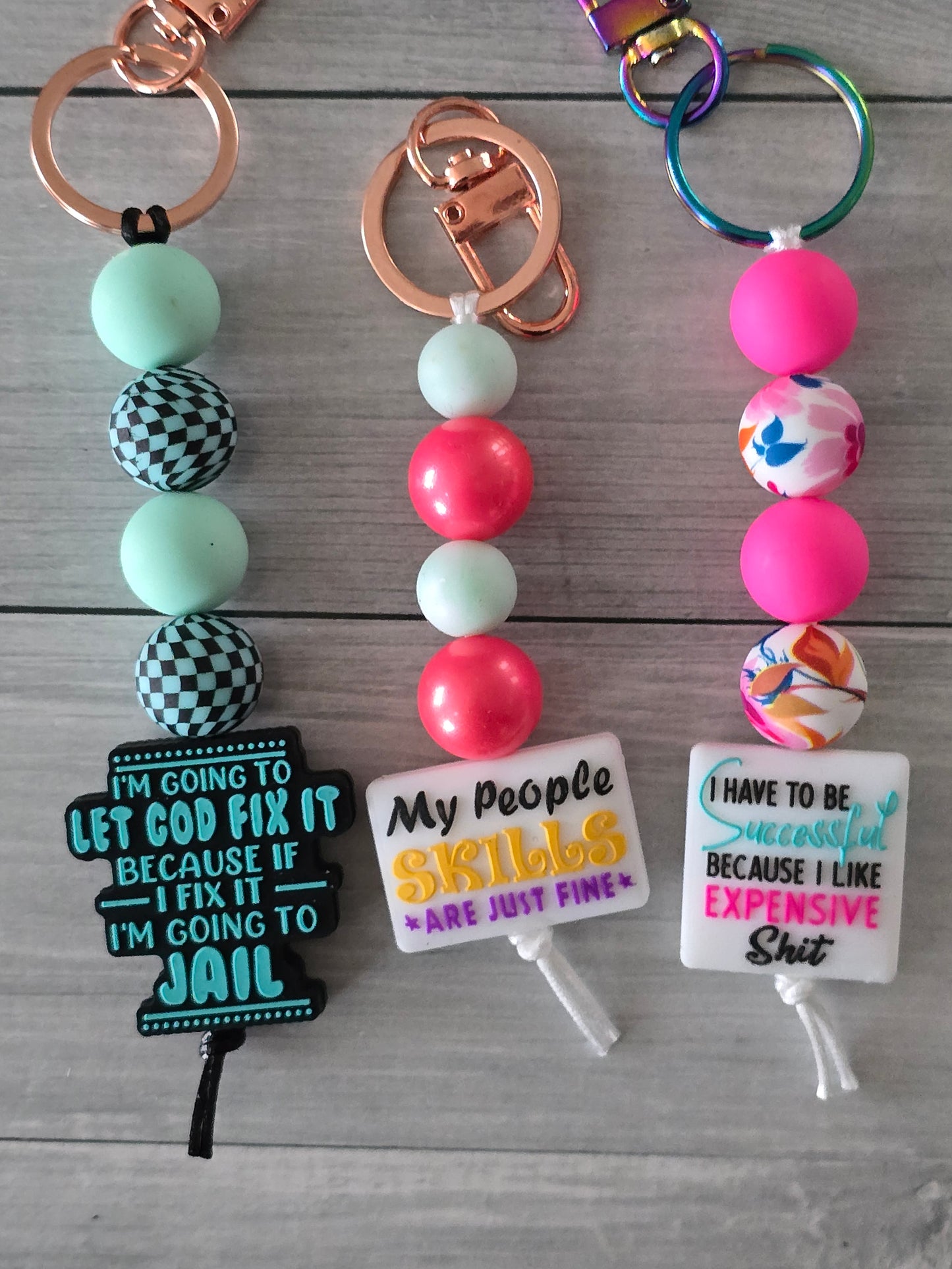 Key and bag charms