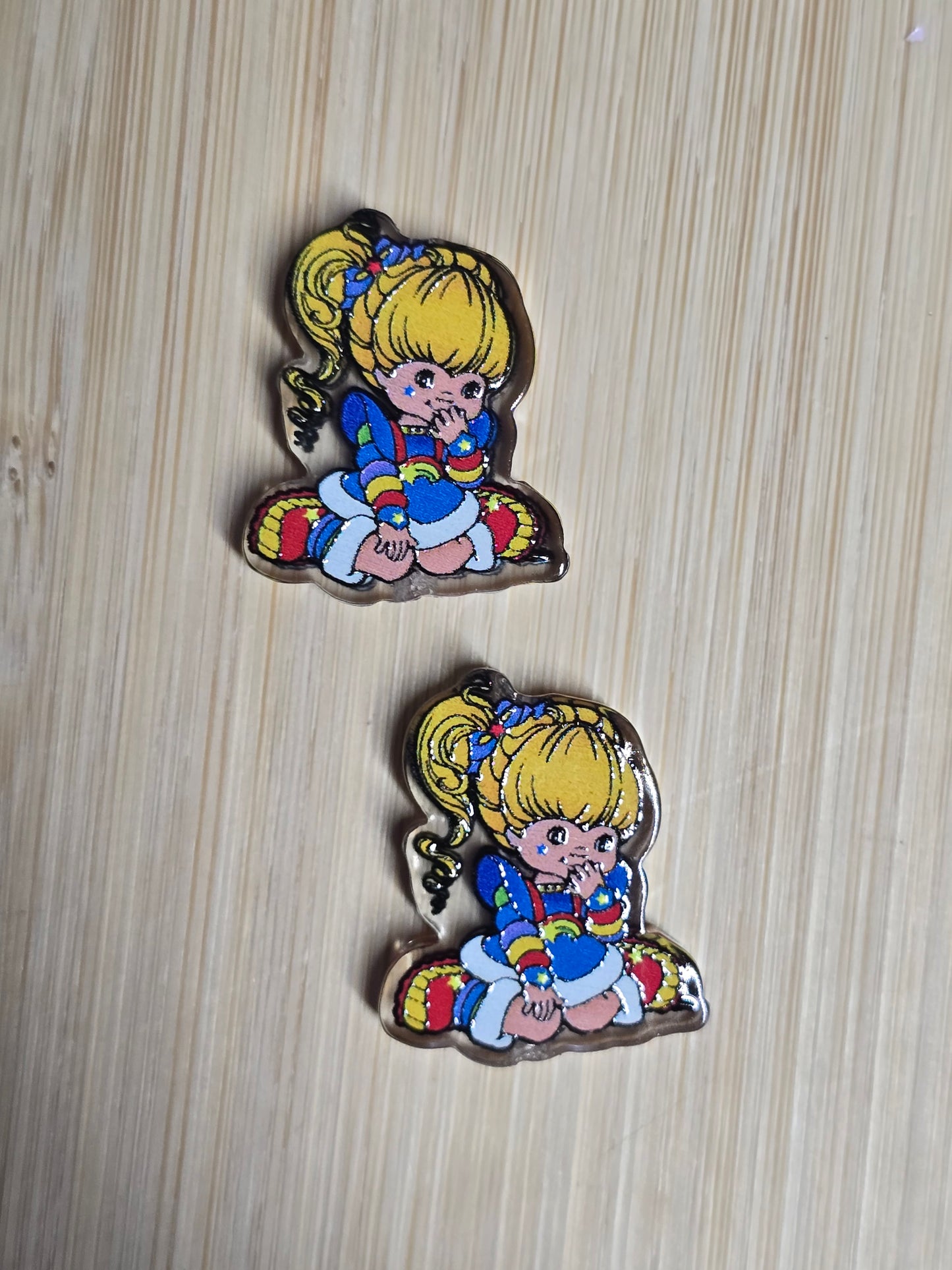 Acrylic focal beads- 80's character blonde girl