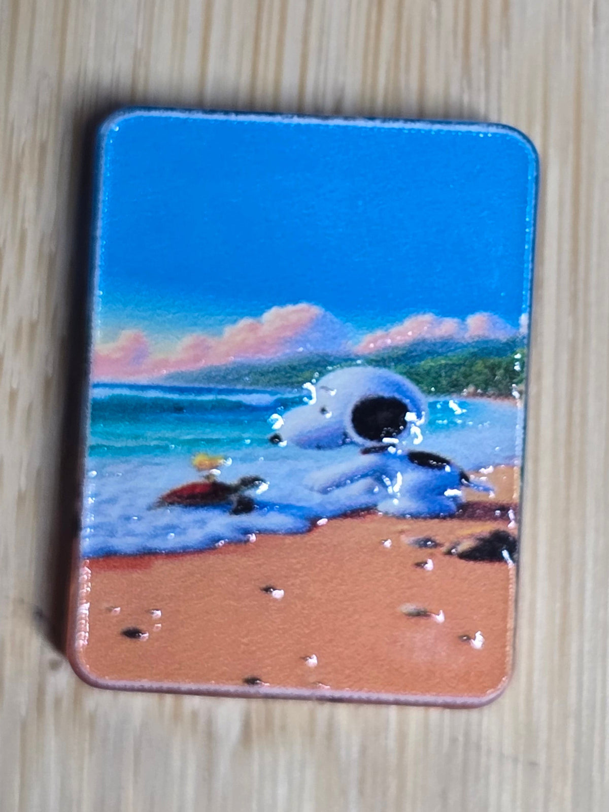 Acrylic focal beads- white dog