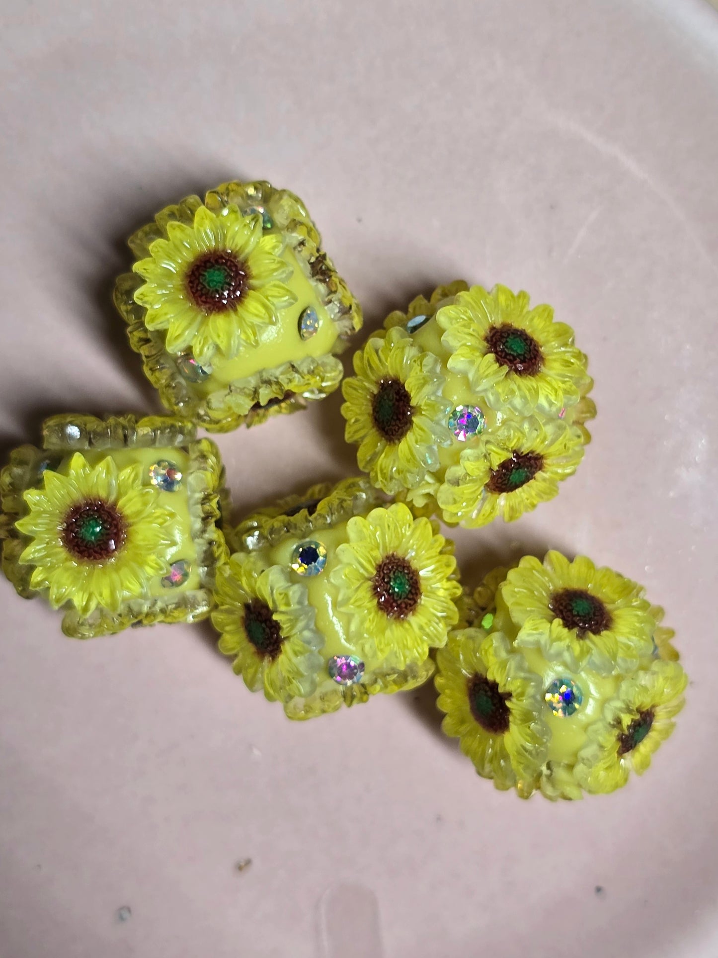 Acrylic beads sunflower