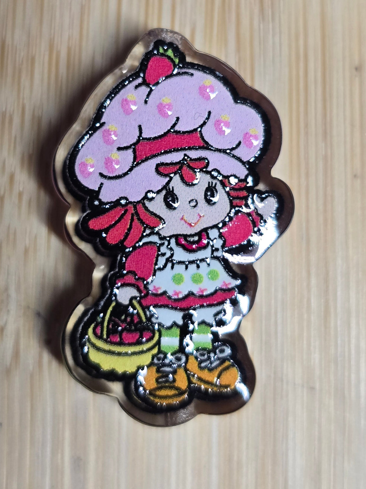 Acrylic focal beads strawberry girl