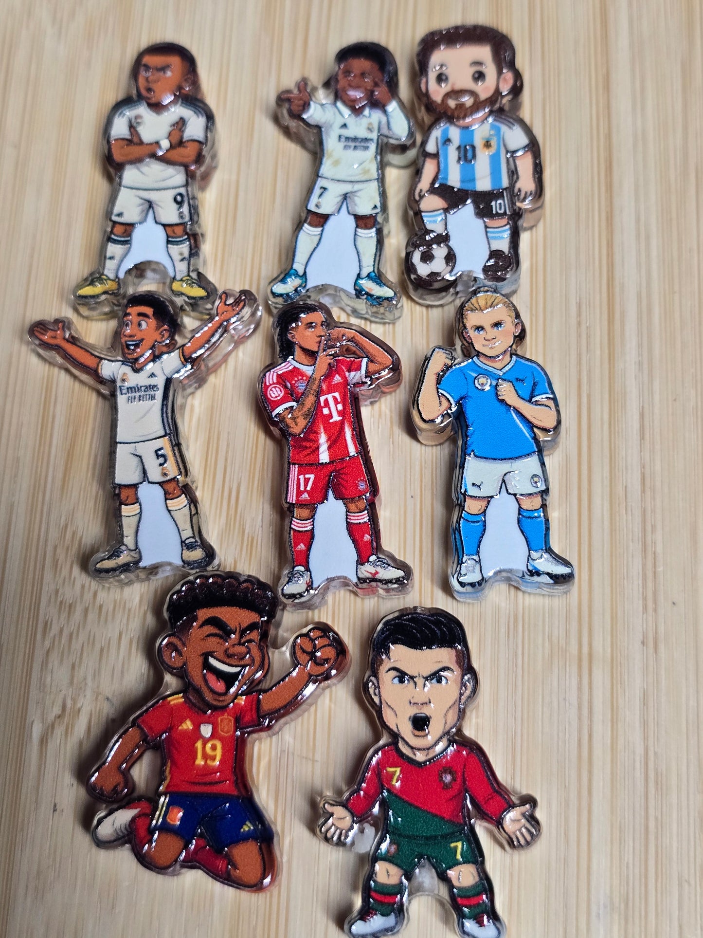 Acrylic focal beads popular soccer/fútbol players
