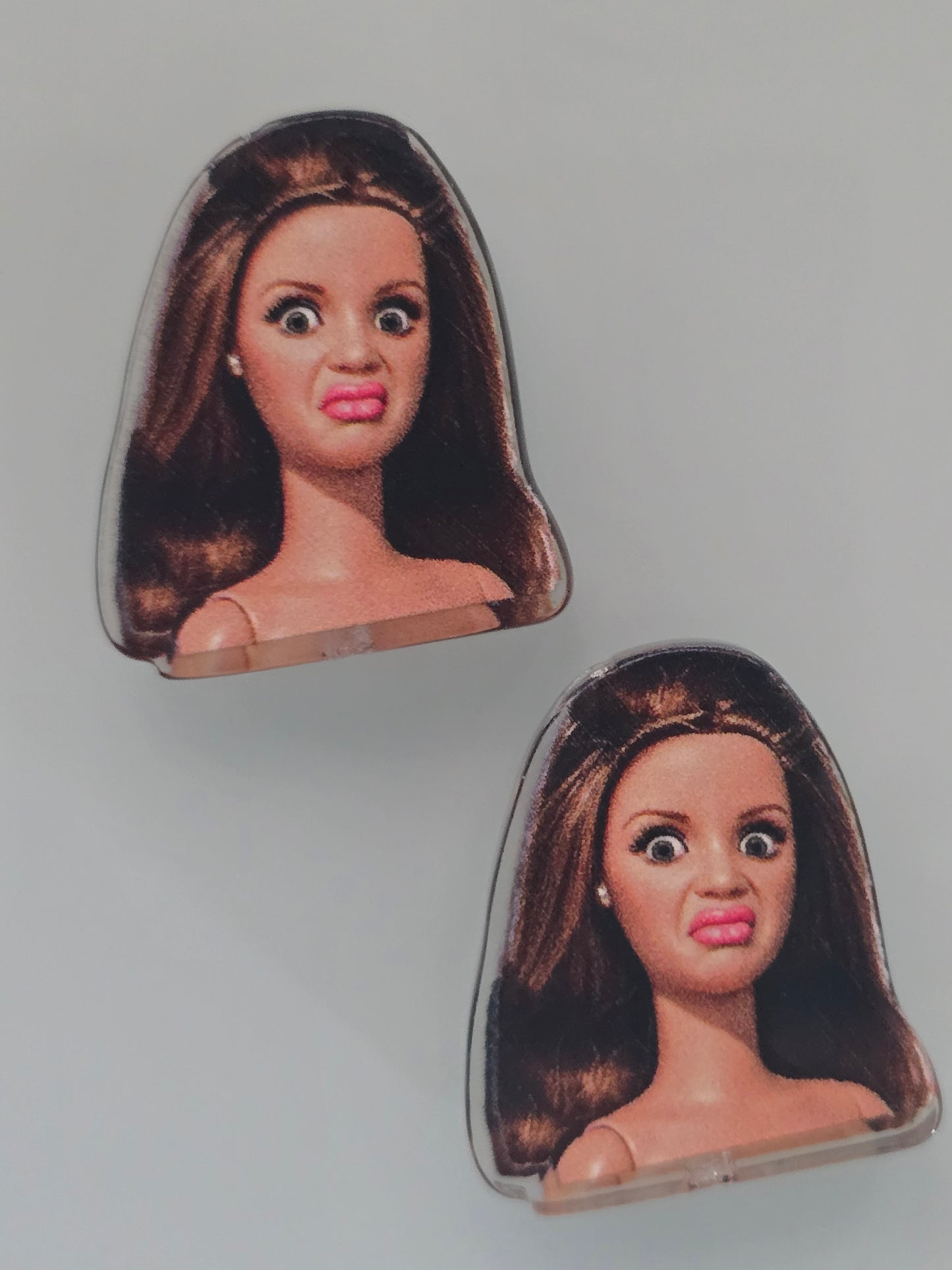 Acrylic focal beads- stank face barbie