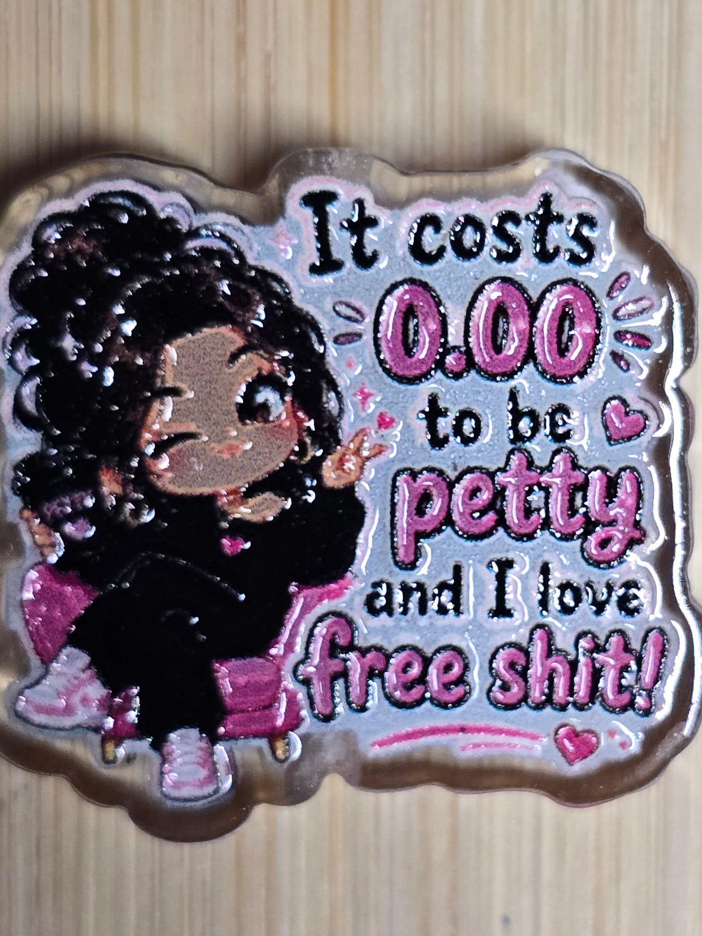 Acrylic focal beads adult language it costs $0.00 to be petty