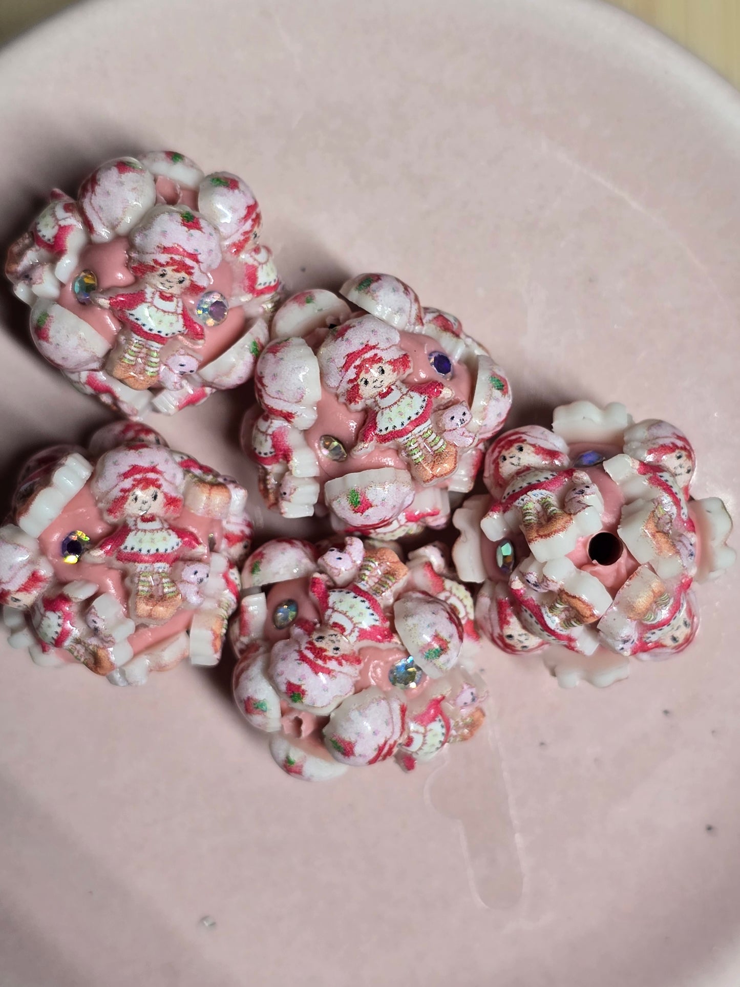 Acrylic beads strawberry girl