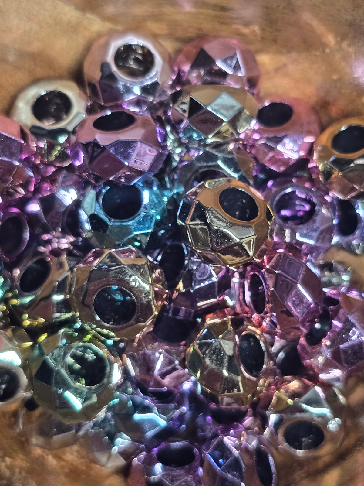 Spacers metallic colors big hole- resin