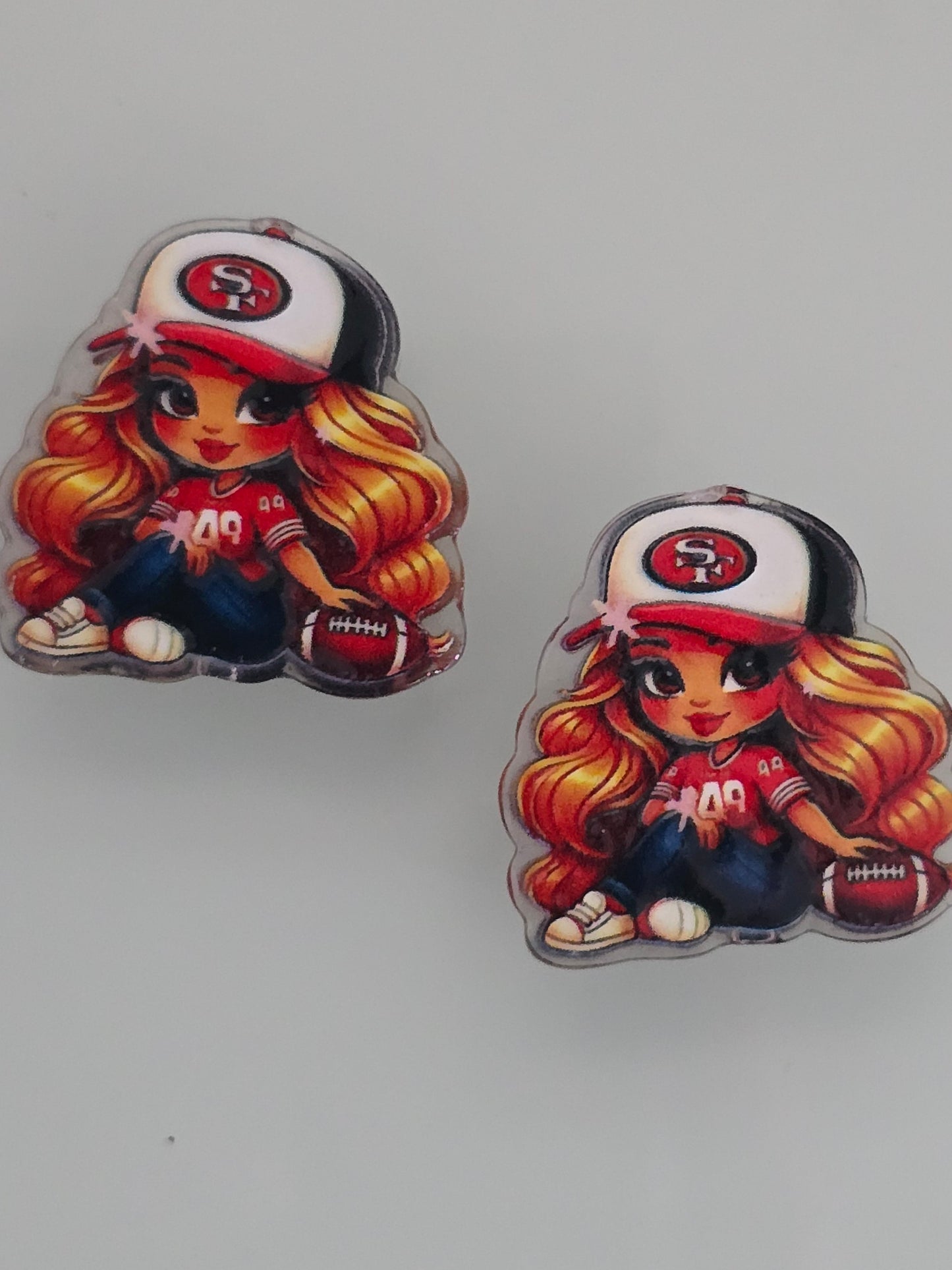 Acrylic focal beads nfl team