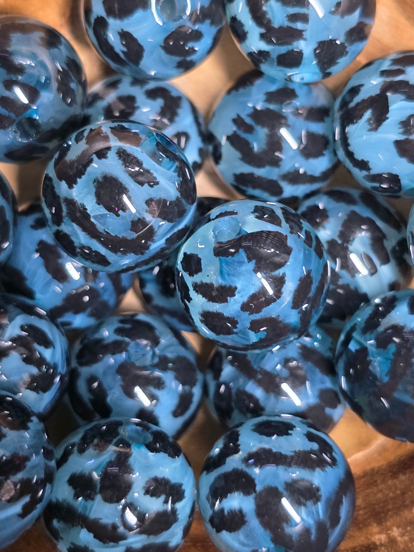 Acrylic 16mm beads leopard print beads