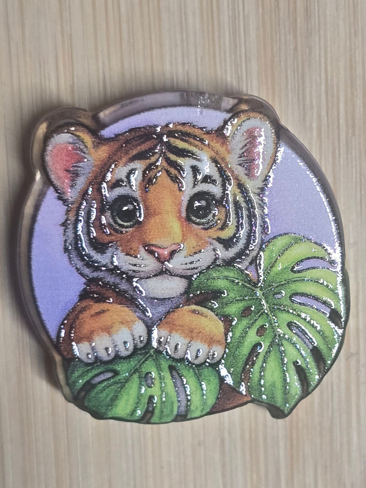 Acrylic focal beads baby tiger