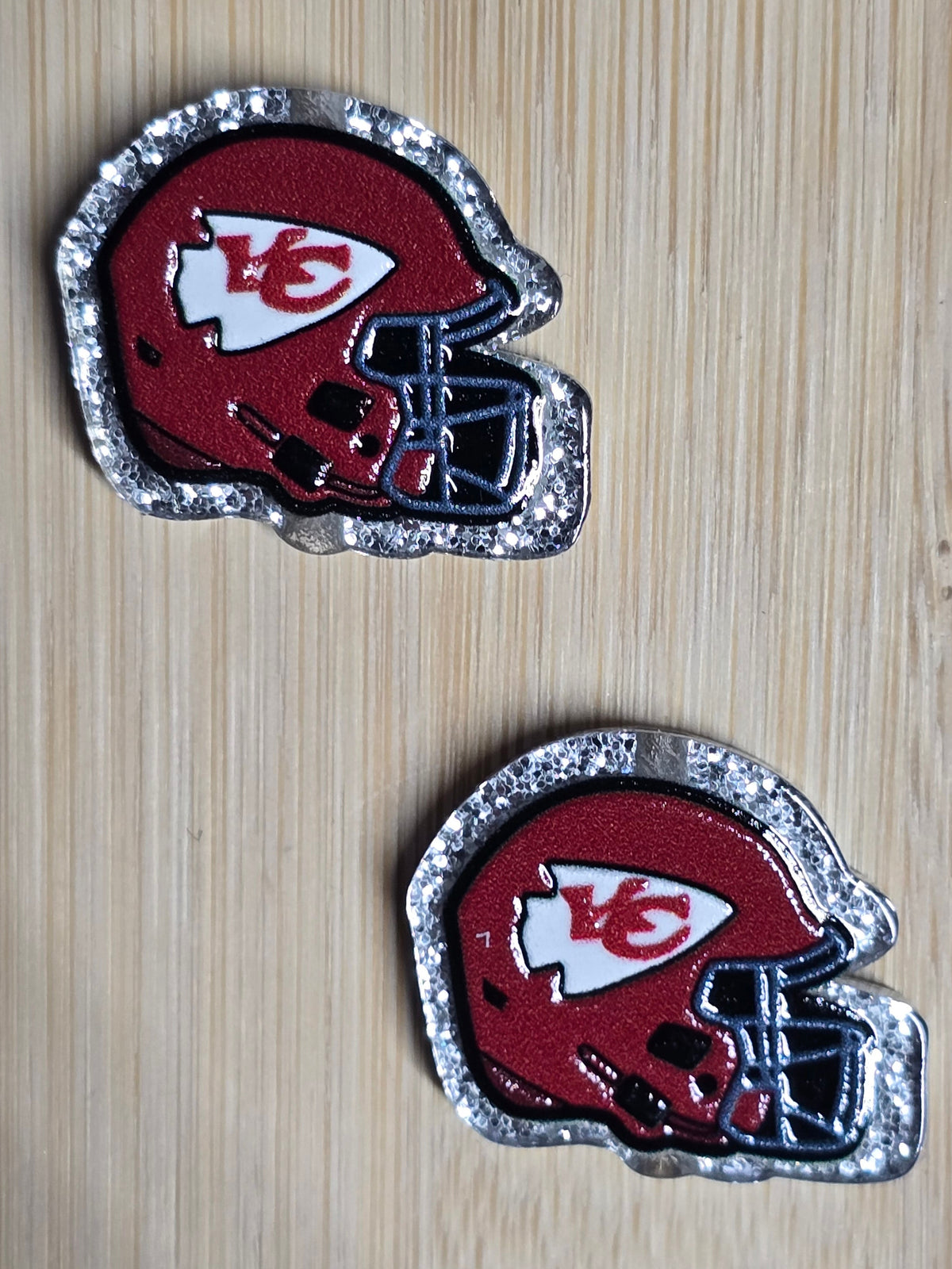 Focal- acrylic focal beads football team