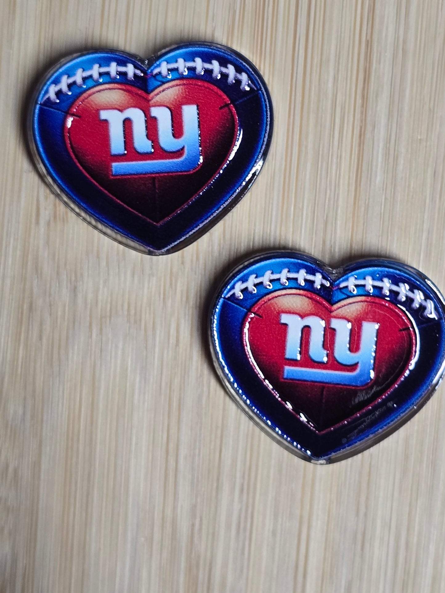 Acrylic focal beads heart shape NFL and