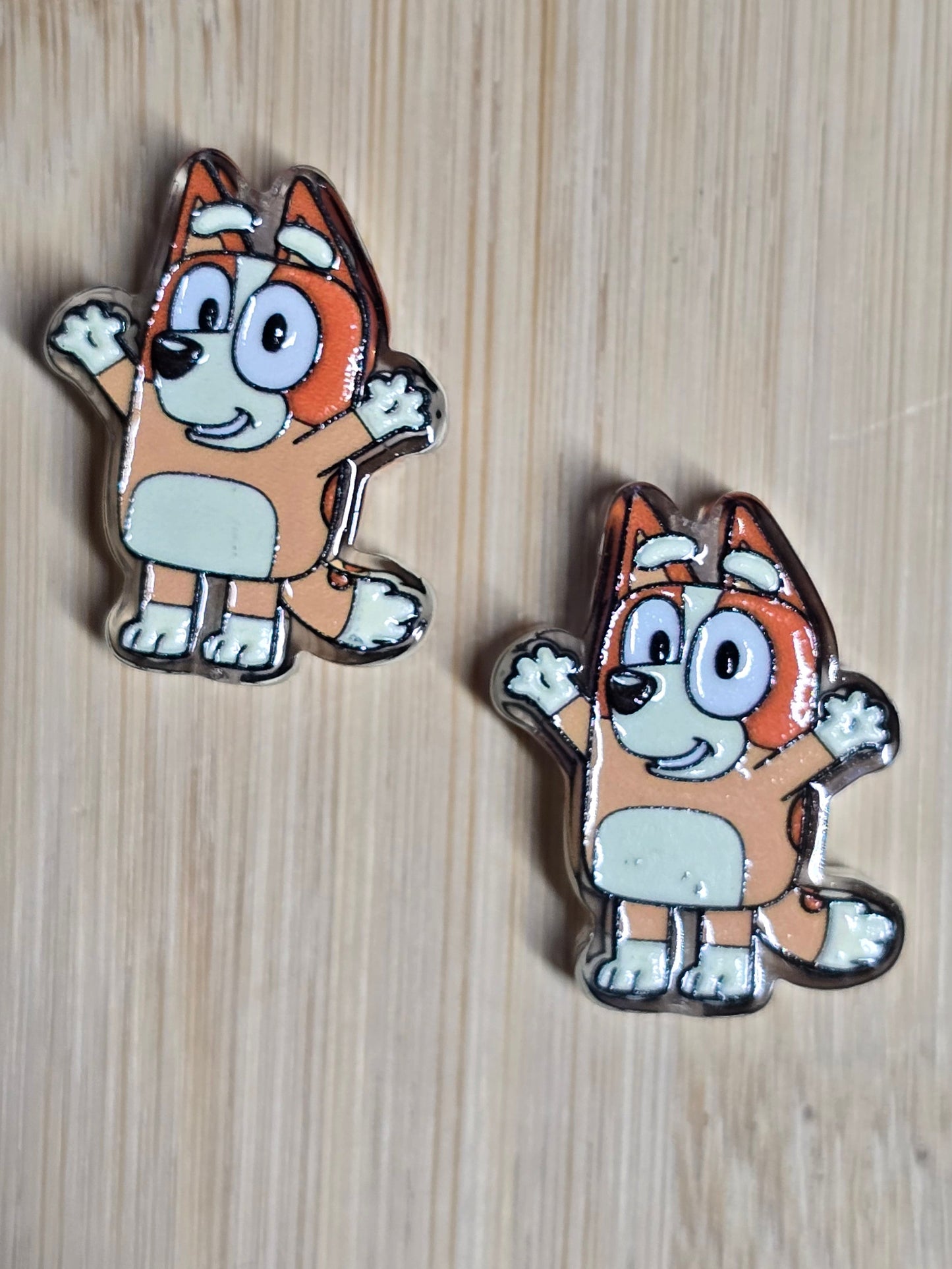 Acrylic focal beads orange dog