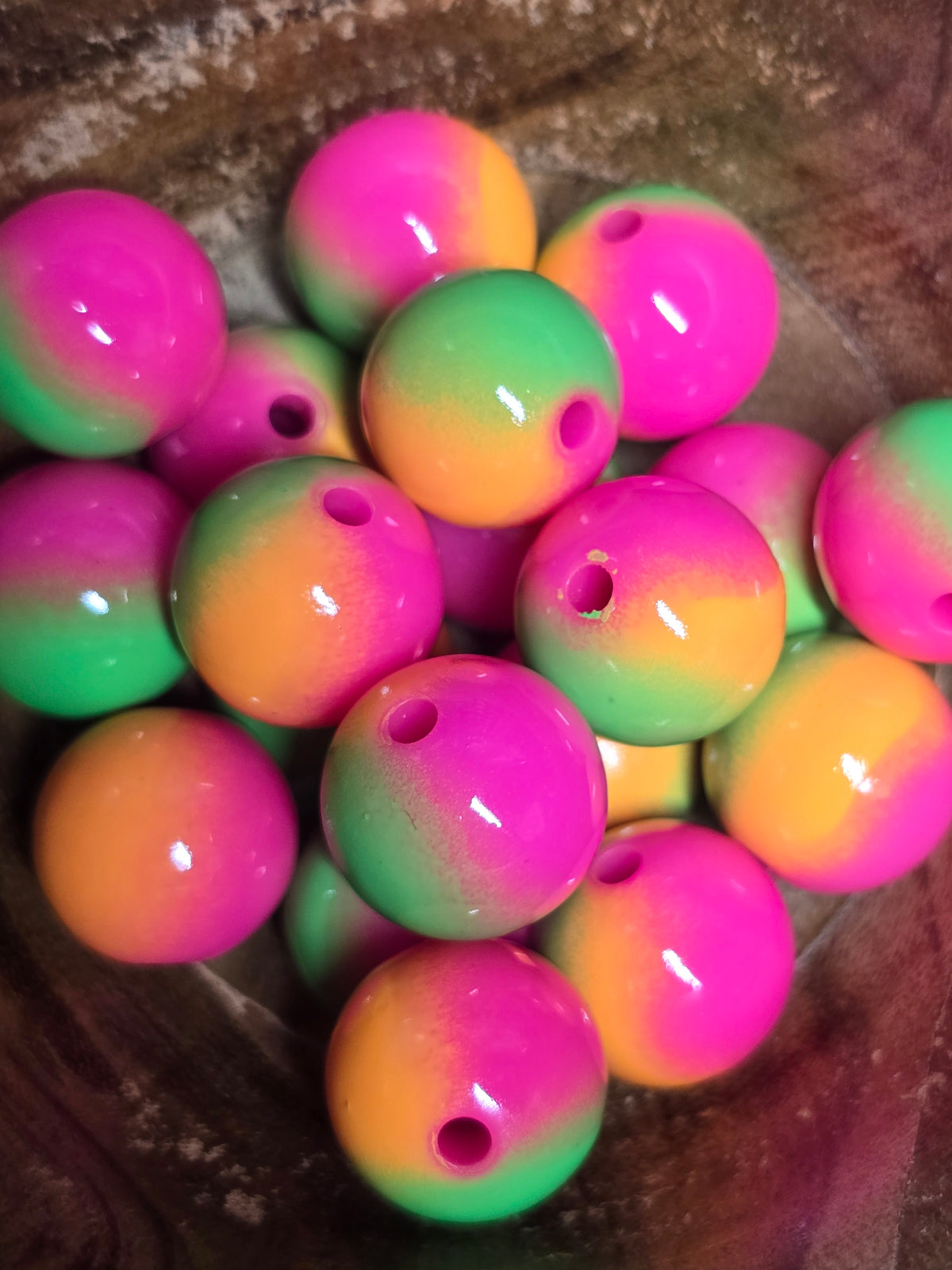 Acrylic 16mm beads solid sherbet colored