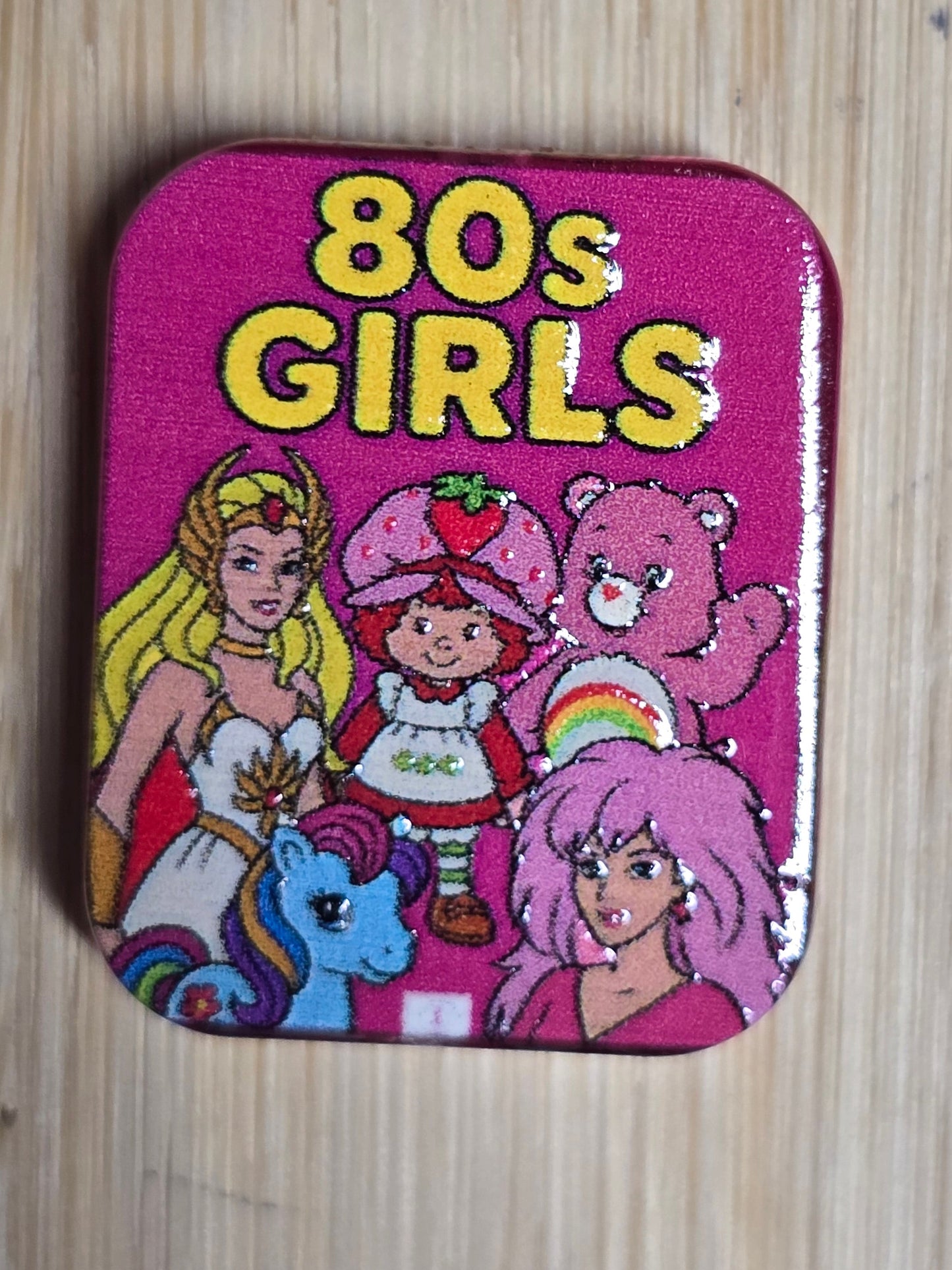 Acrylic focal beads 80's girl