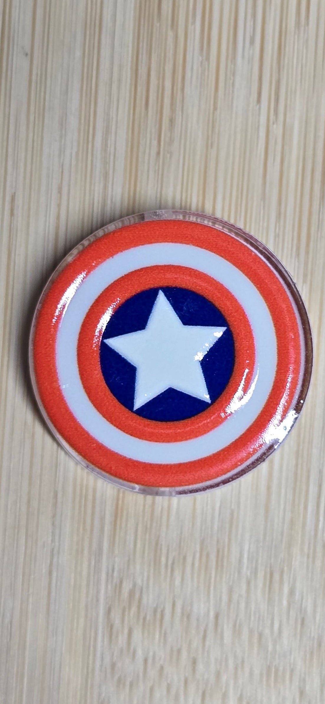Acrylic focal beads superhero shield