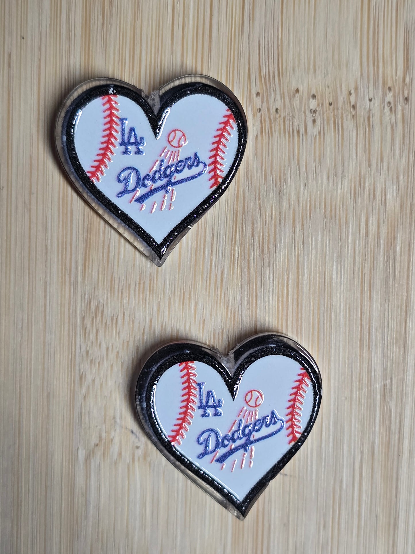 Focal- acrylic focal beads baseball team