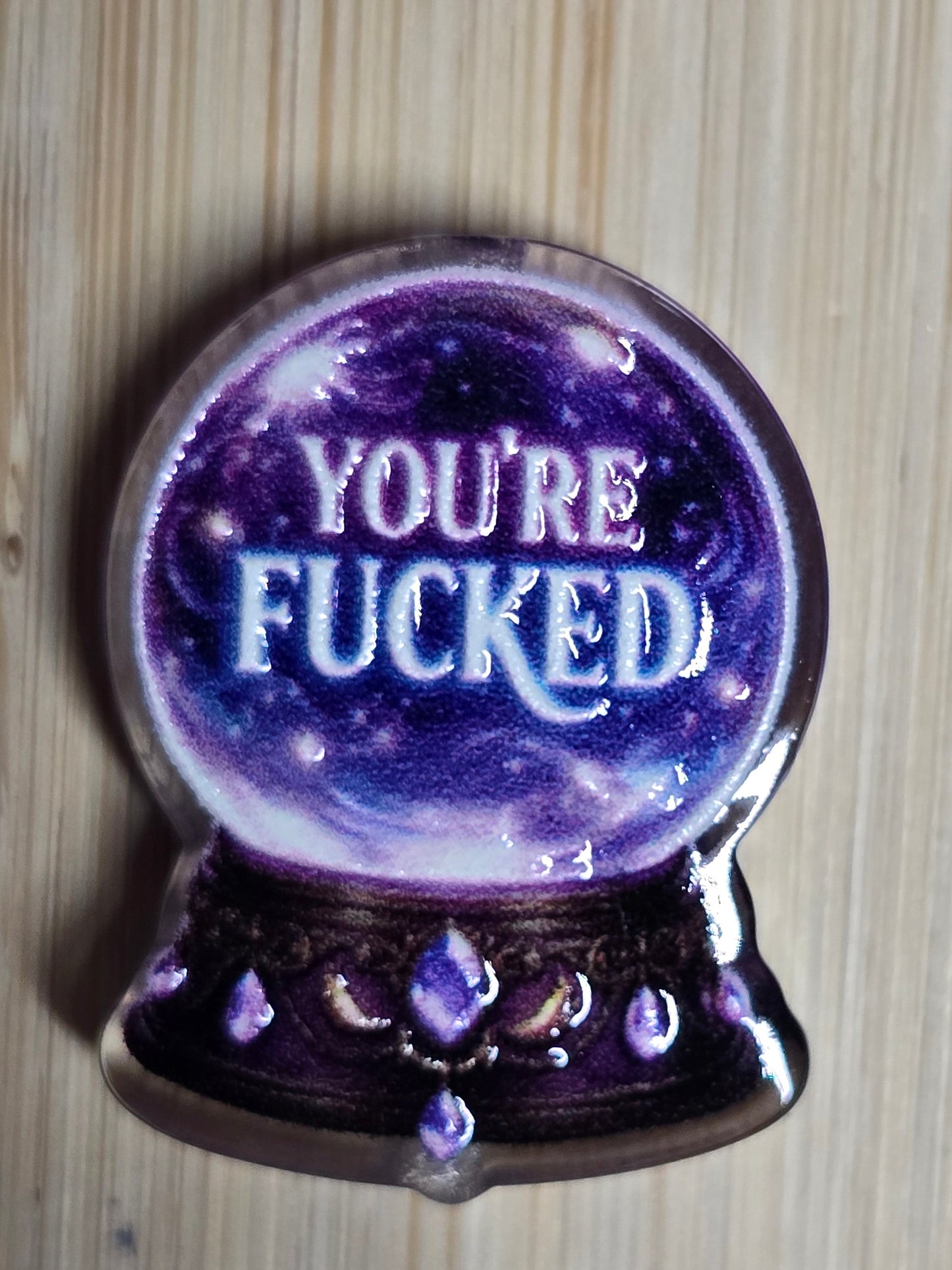 Acrylic focal beads adult language crystal ball