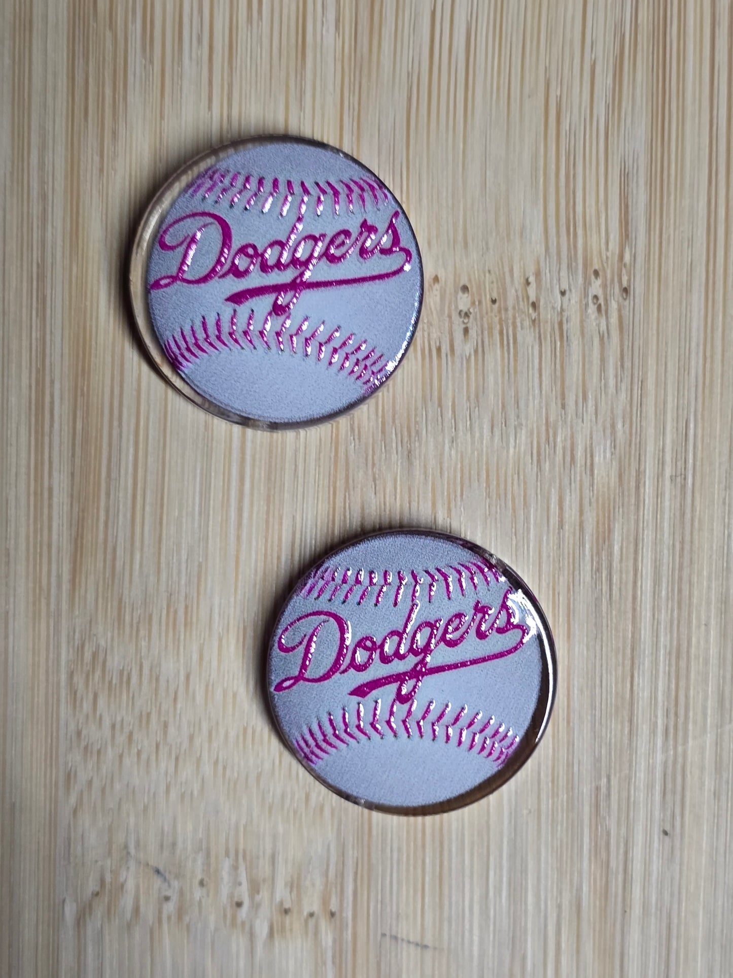 Focal- acrylic focal beads baseball team