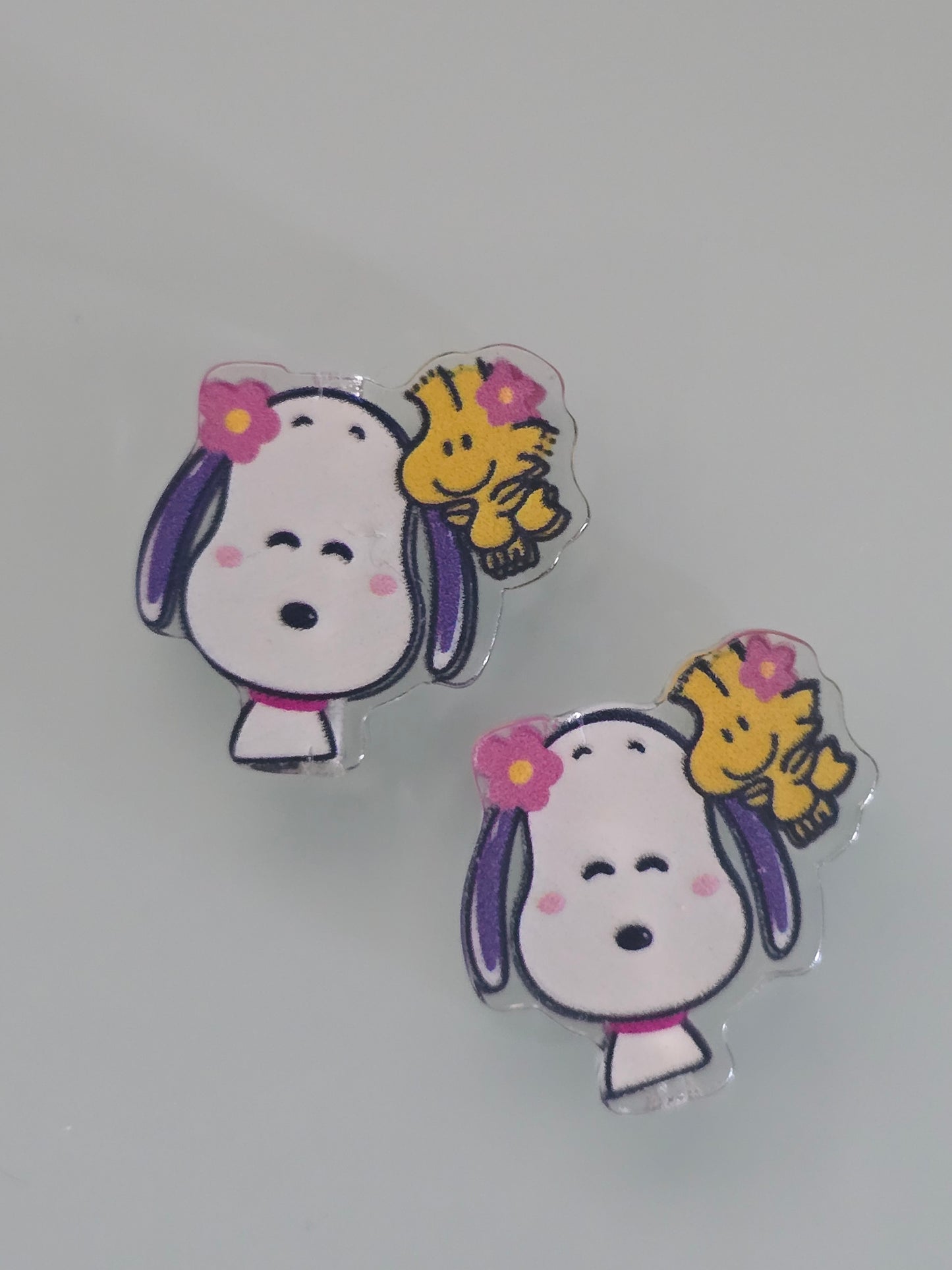 Acrylic focal beads- dog with friend