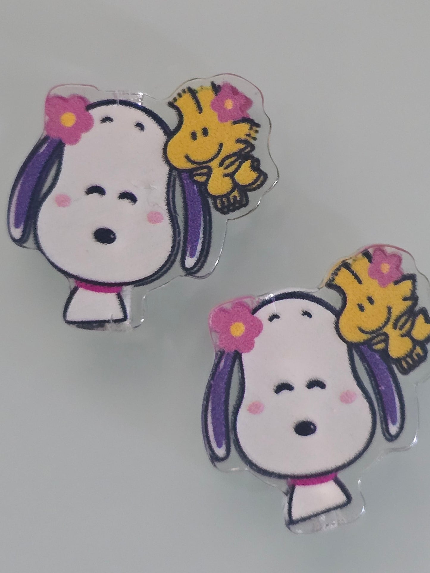 Acrylic focal beads- dog with friend