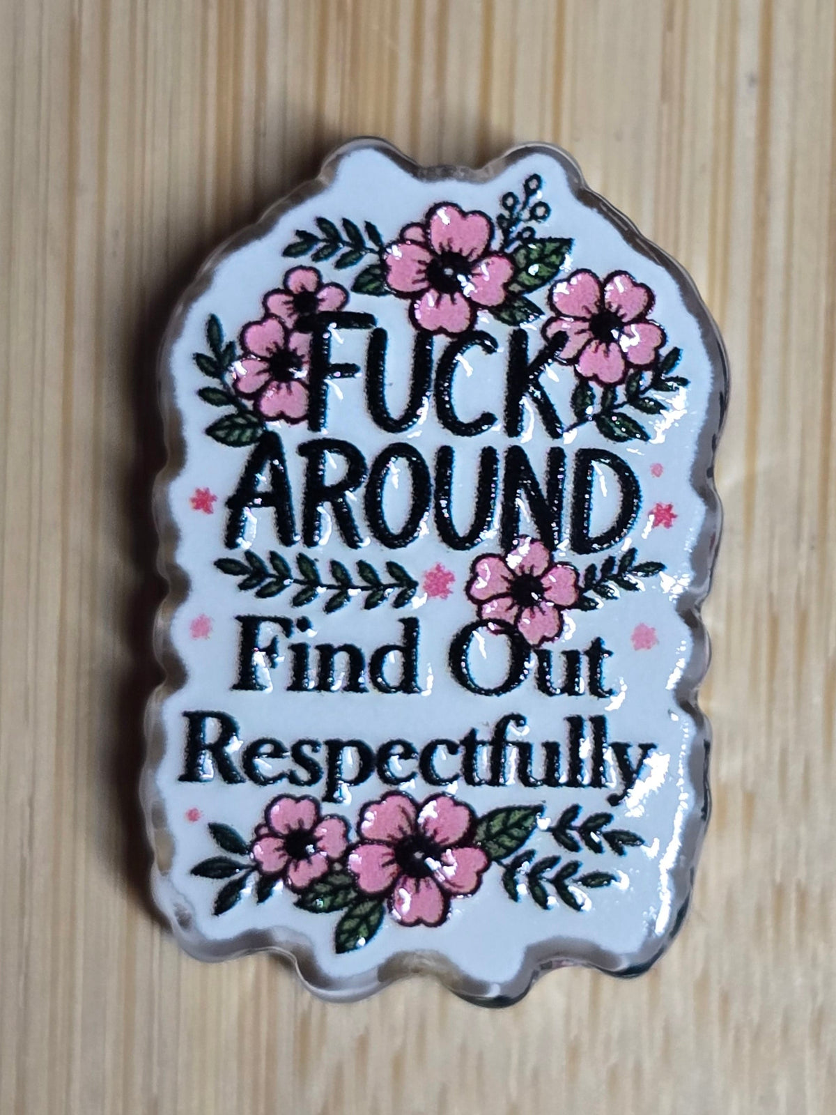 Acrylic focal beads-bad words