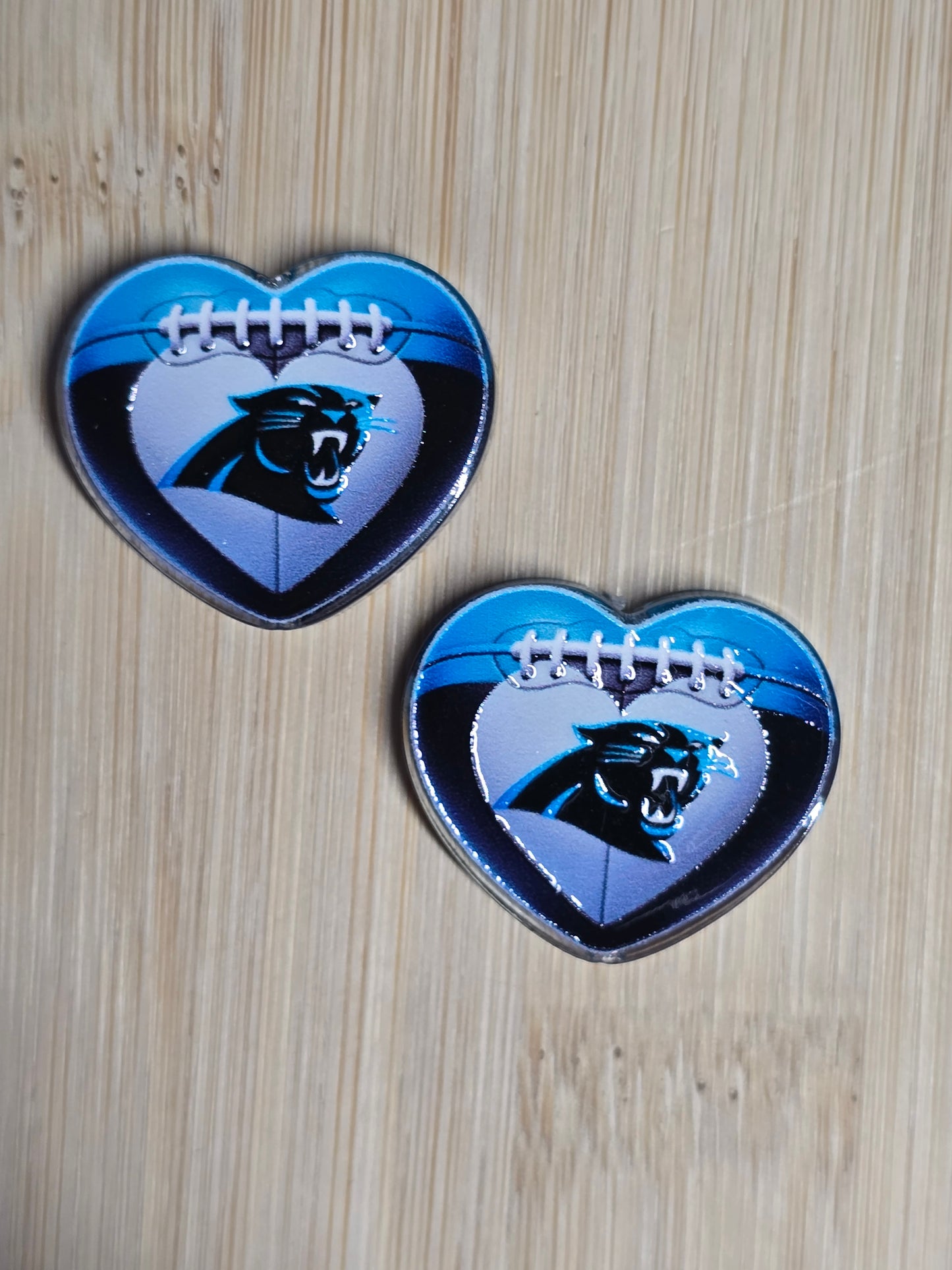 Acrylic focal beads heart shape NFL teams