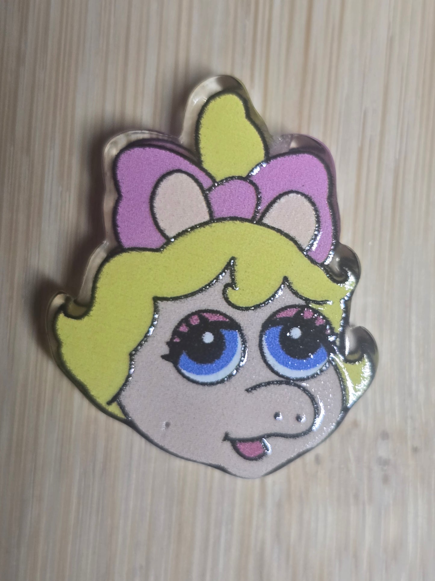 Acrylic focal beads girl muppet