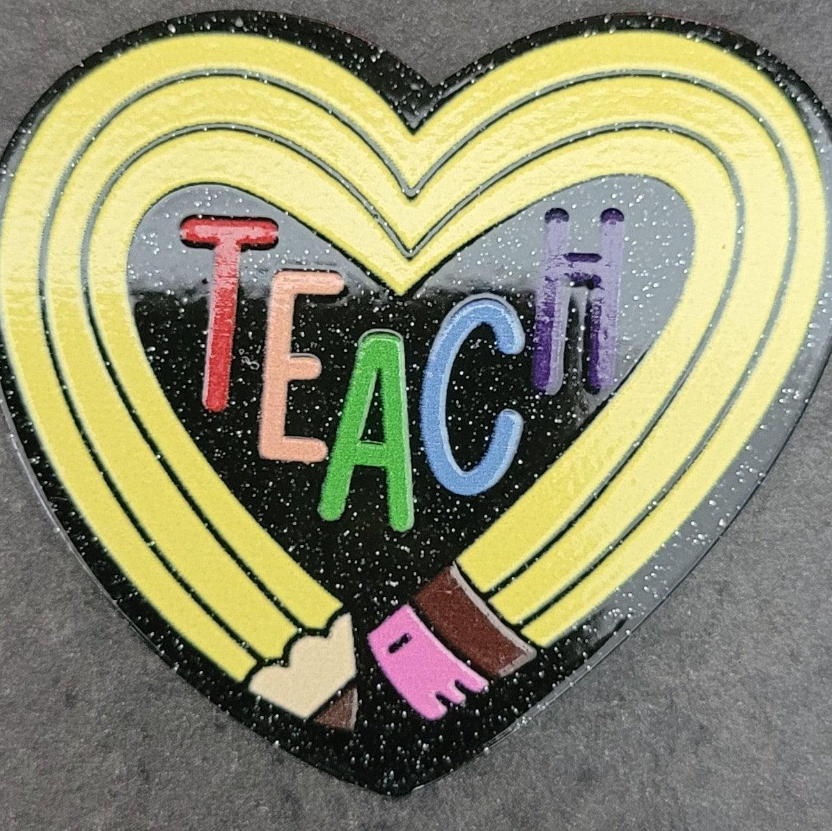 Acrylic flatback diy- pencil heart