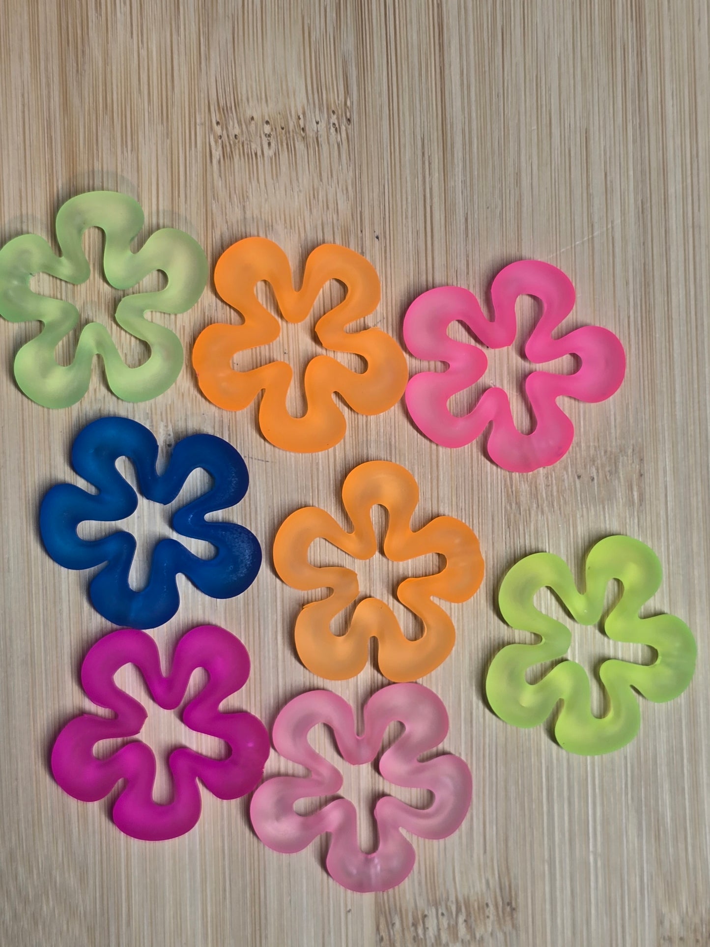 Acrylic beads neon flowers small size