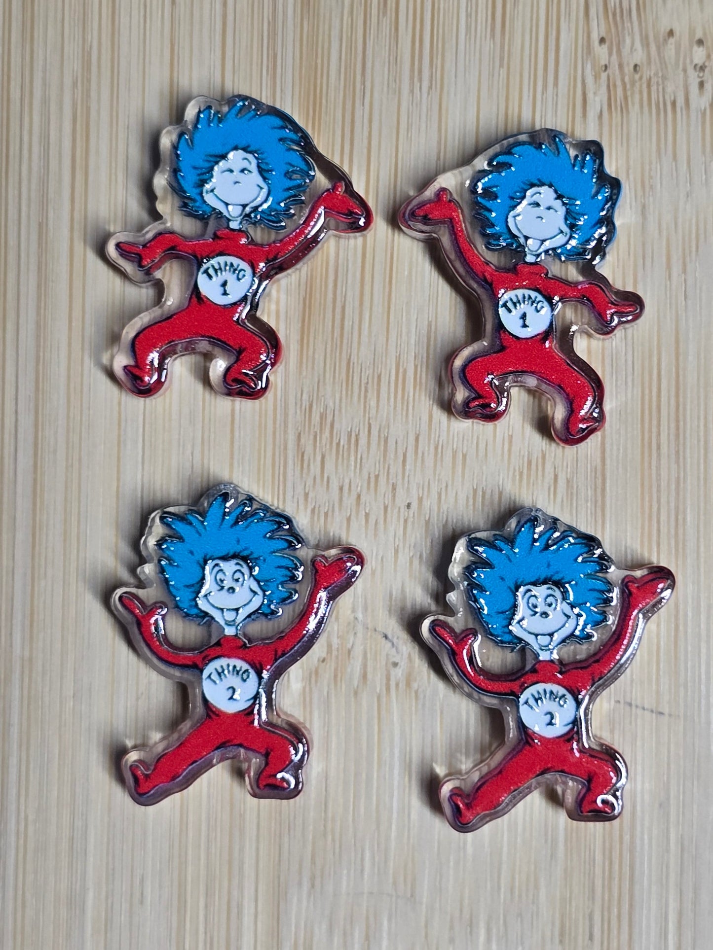 Acrylic focal beads children's book characters
