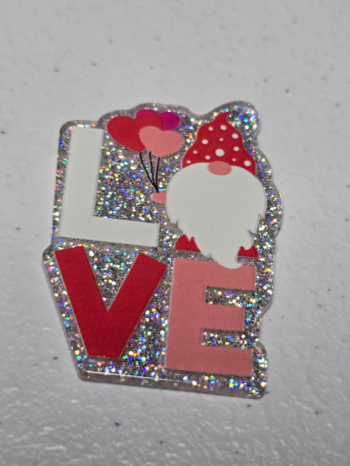 Acrylic flatback- heart gnome