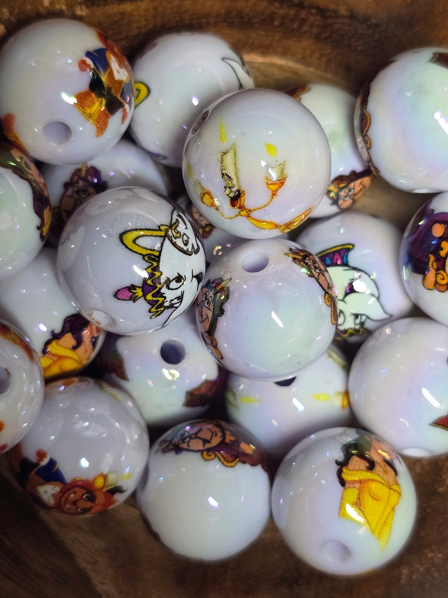 Acrylic white DS character beads- princess