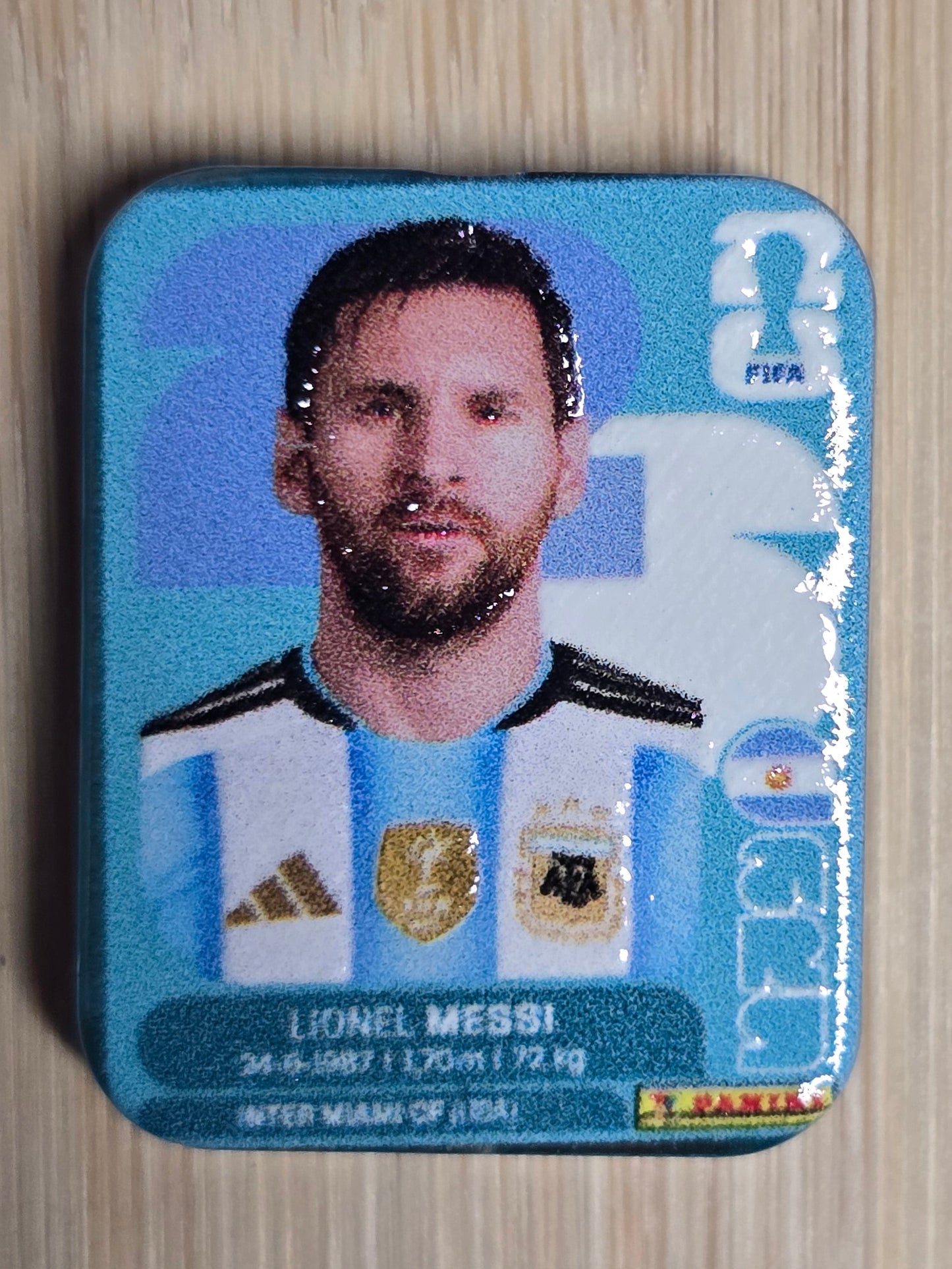 Acrylic focal beads soccer player