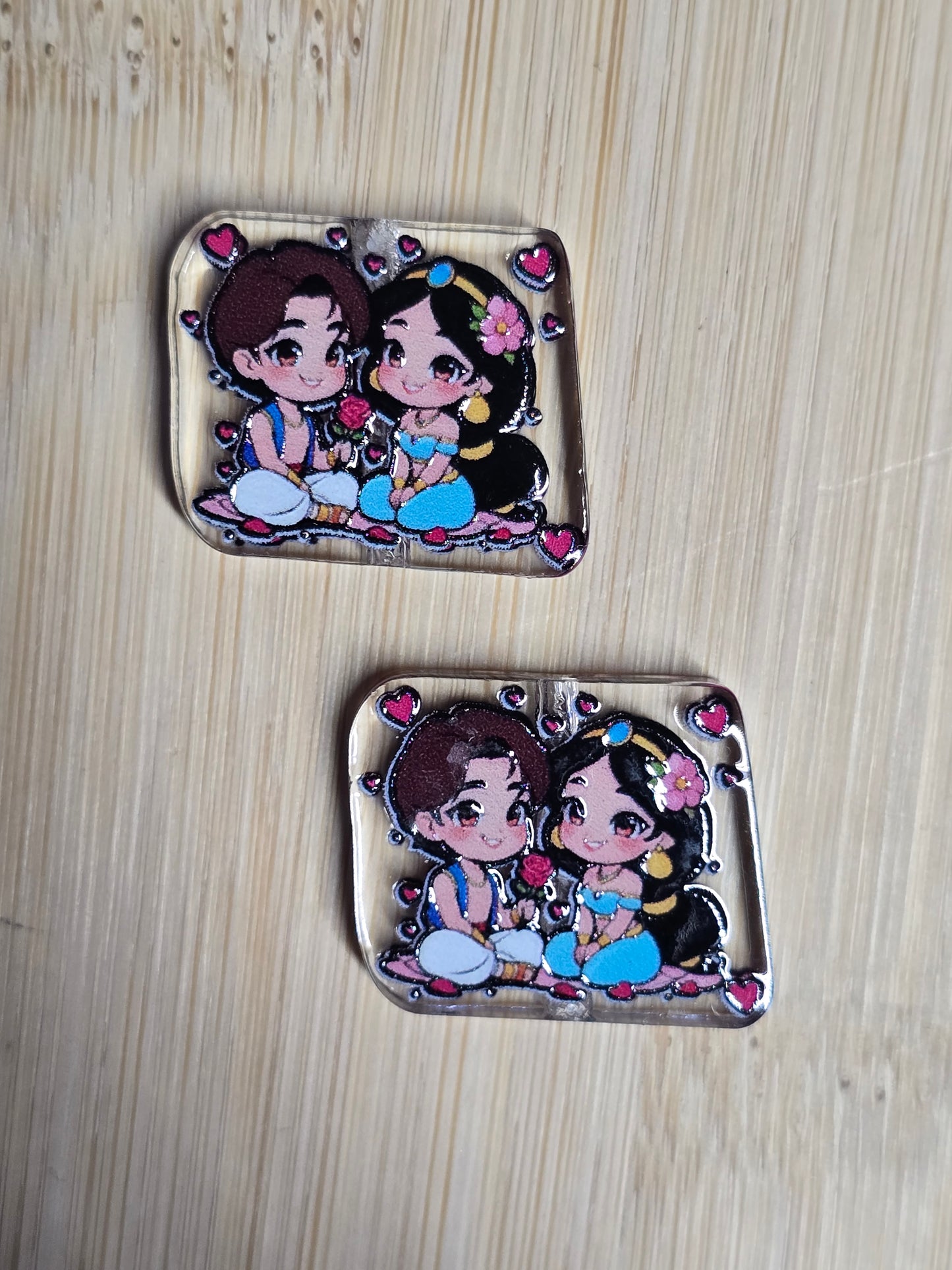 Acrylic focal beads DS princess couple