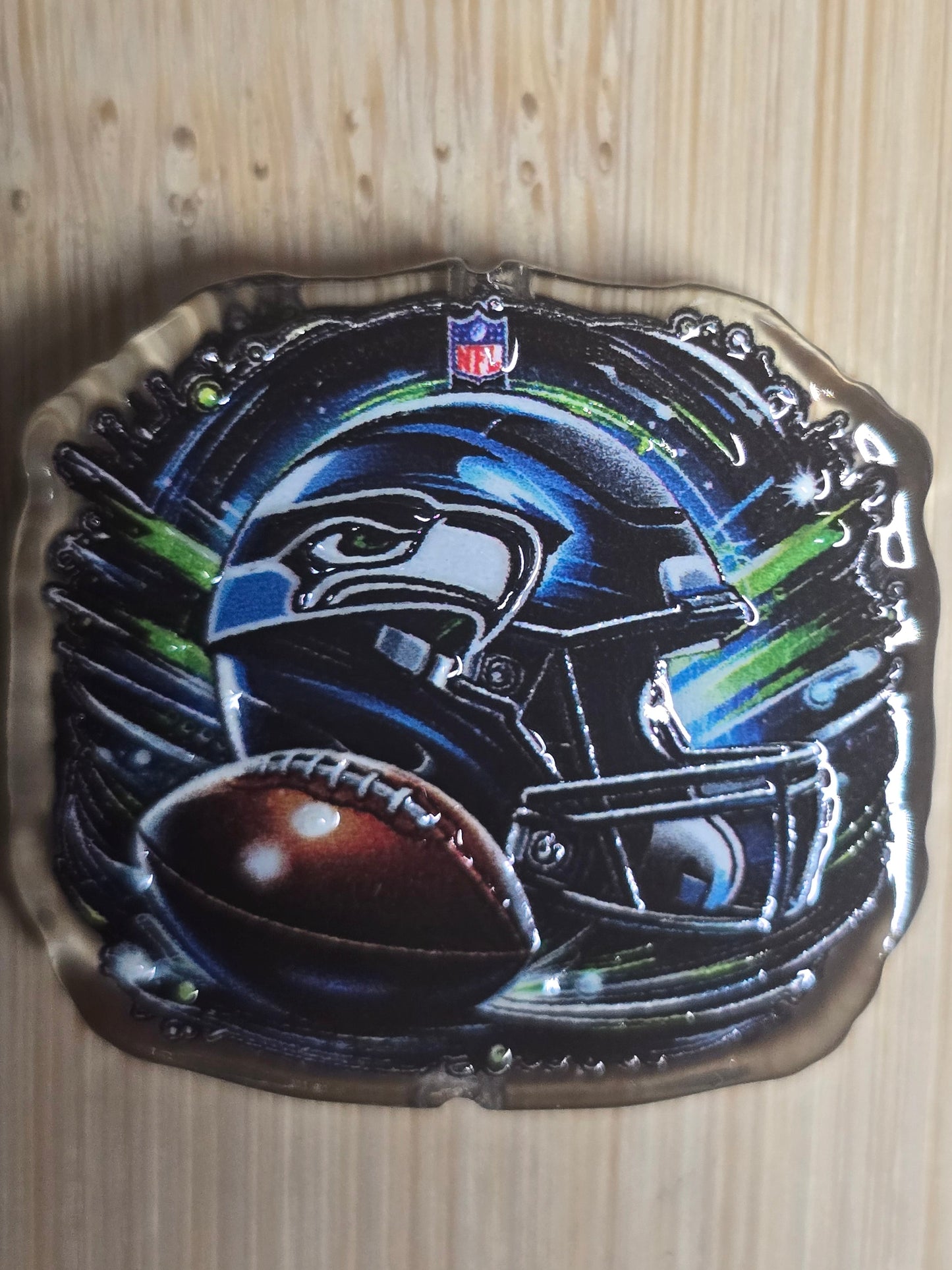 Acrylic focal beads nfl football team