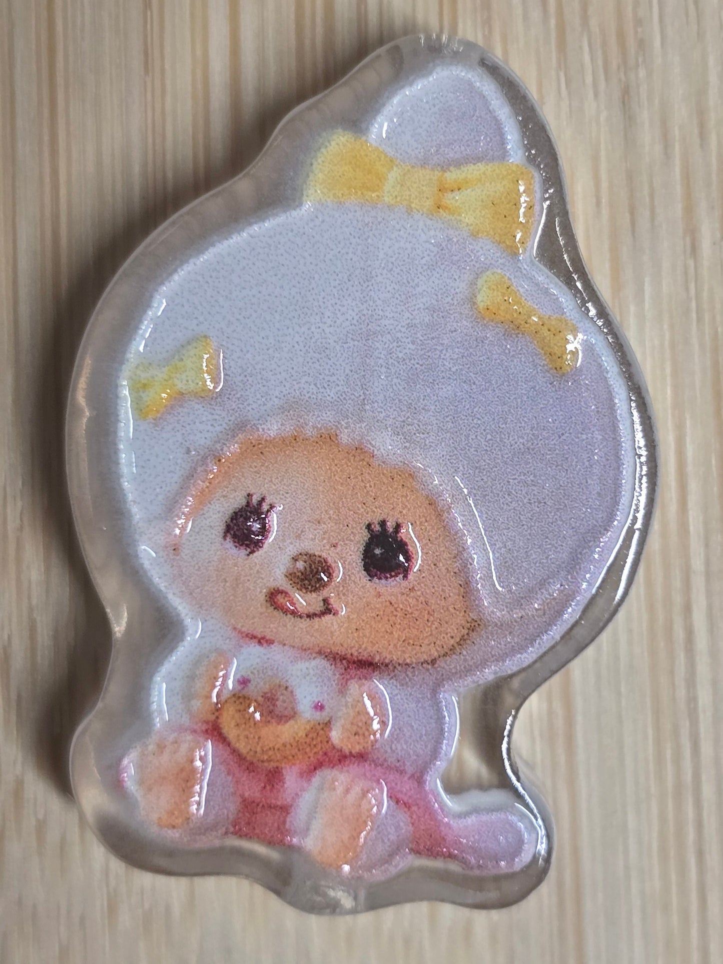 Acrylic focal beads white doll