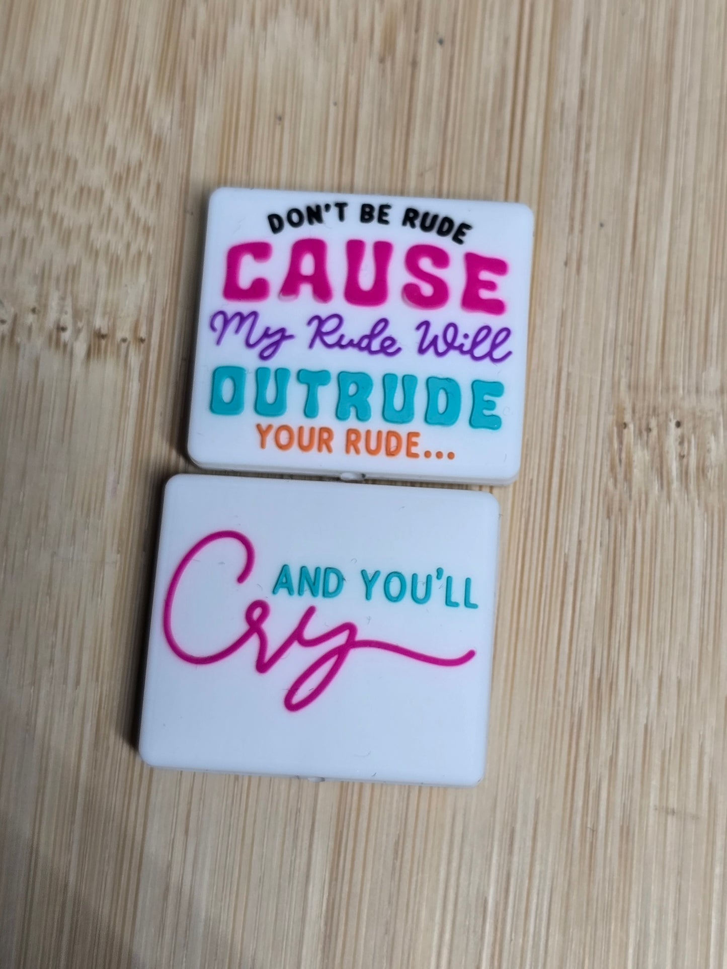 Focal silicone double sided sarcastic humor