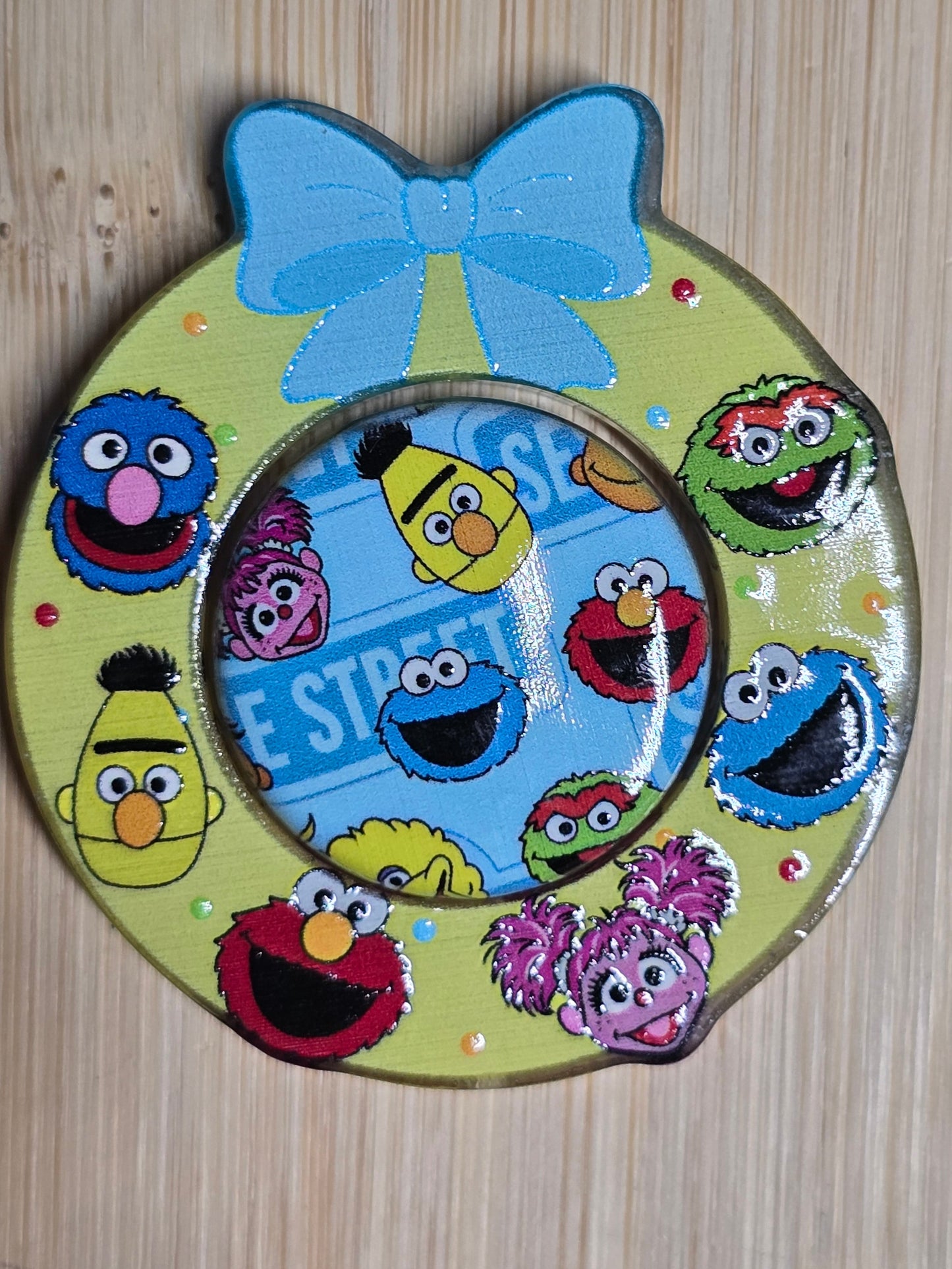 Acrylic focal beads 2pc set sesame street