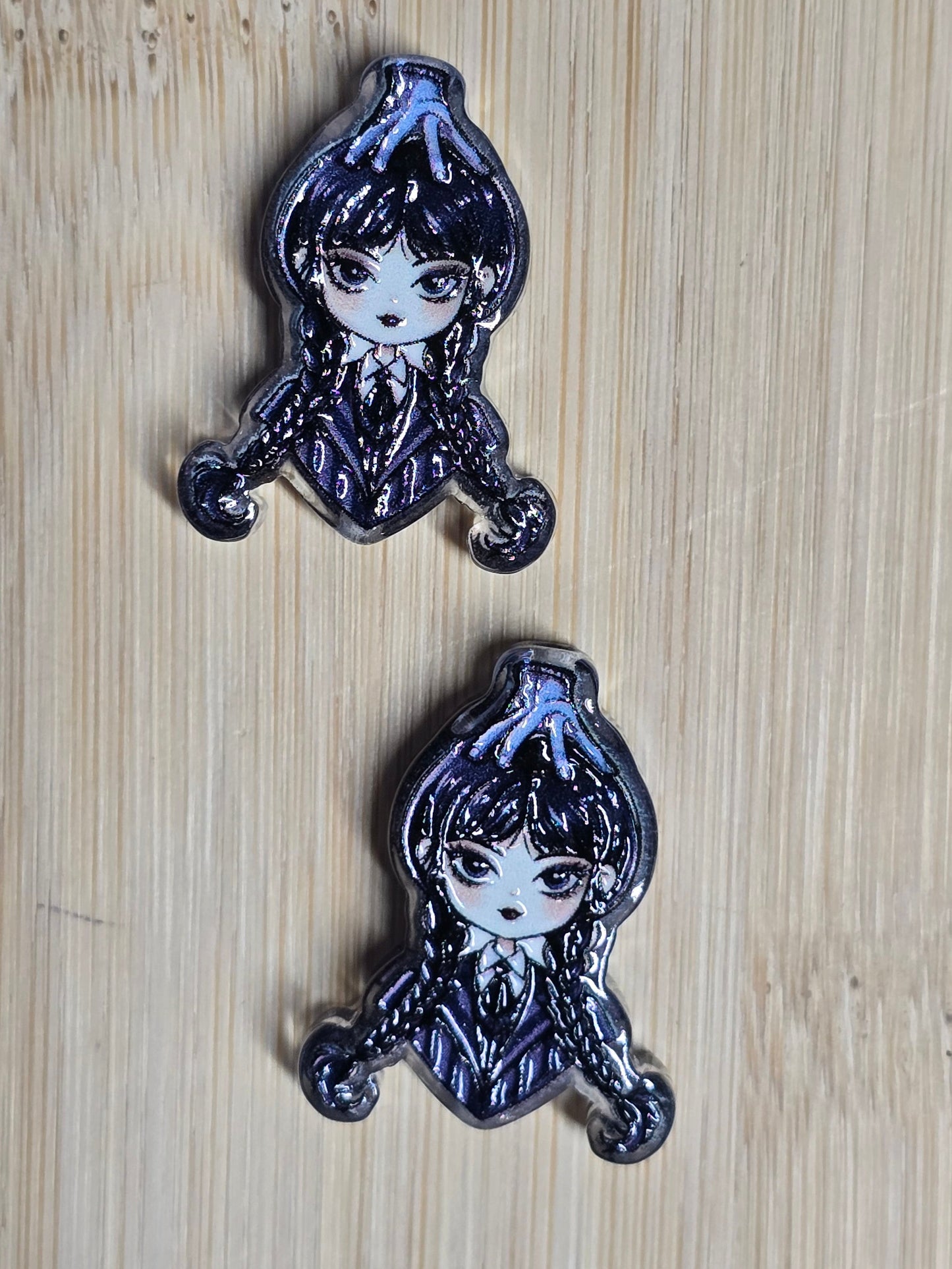 Acrylic focal beads dark humor girl