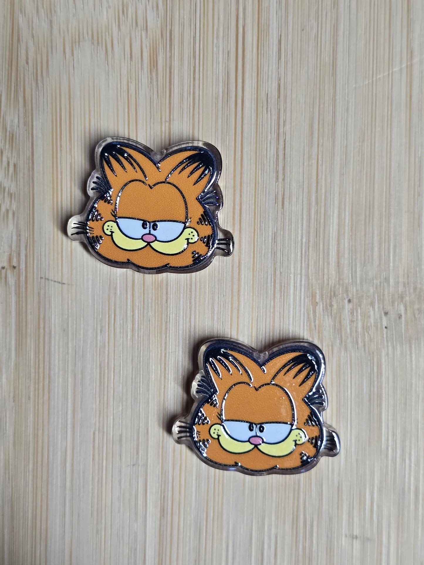 Acrylic focal beads orange cat head