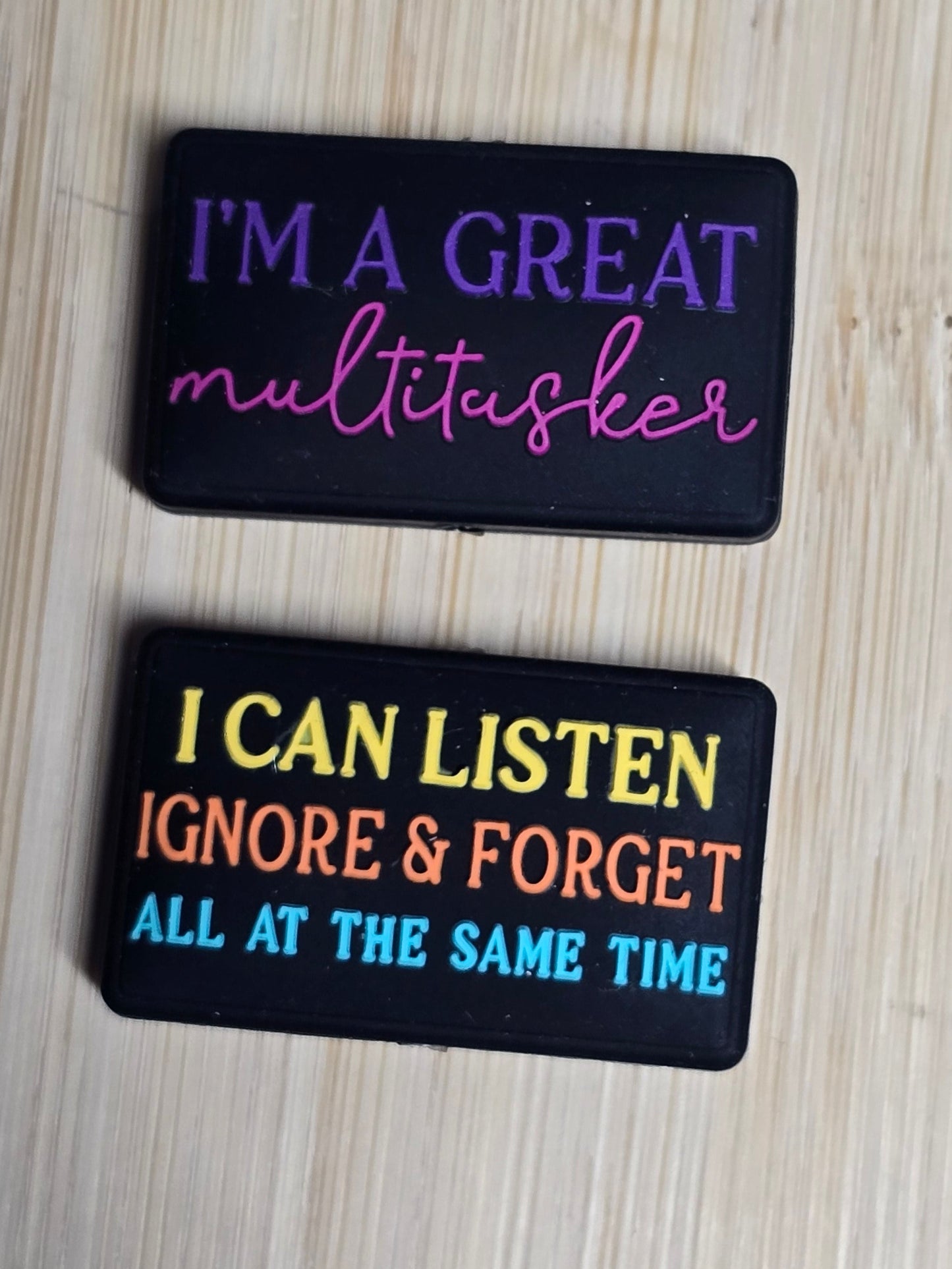 Focal silicone double sided sarcastic humor