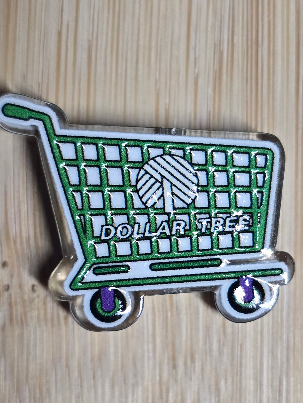 Acrylic focal beads- shopping carts