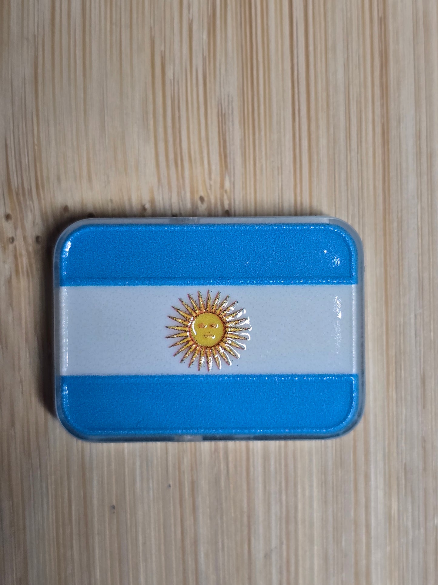 Acrylic focal beads flag- Argentina