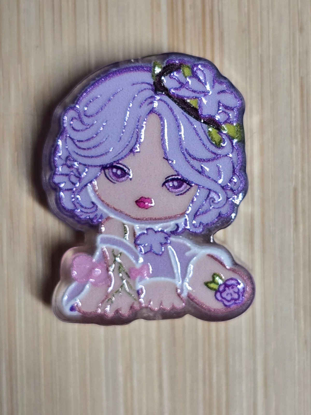Acrylic focal beads purple SP doll